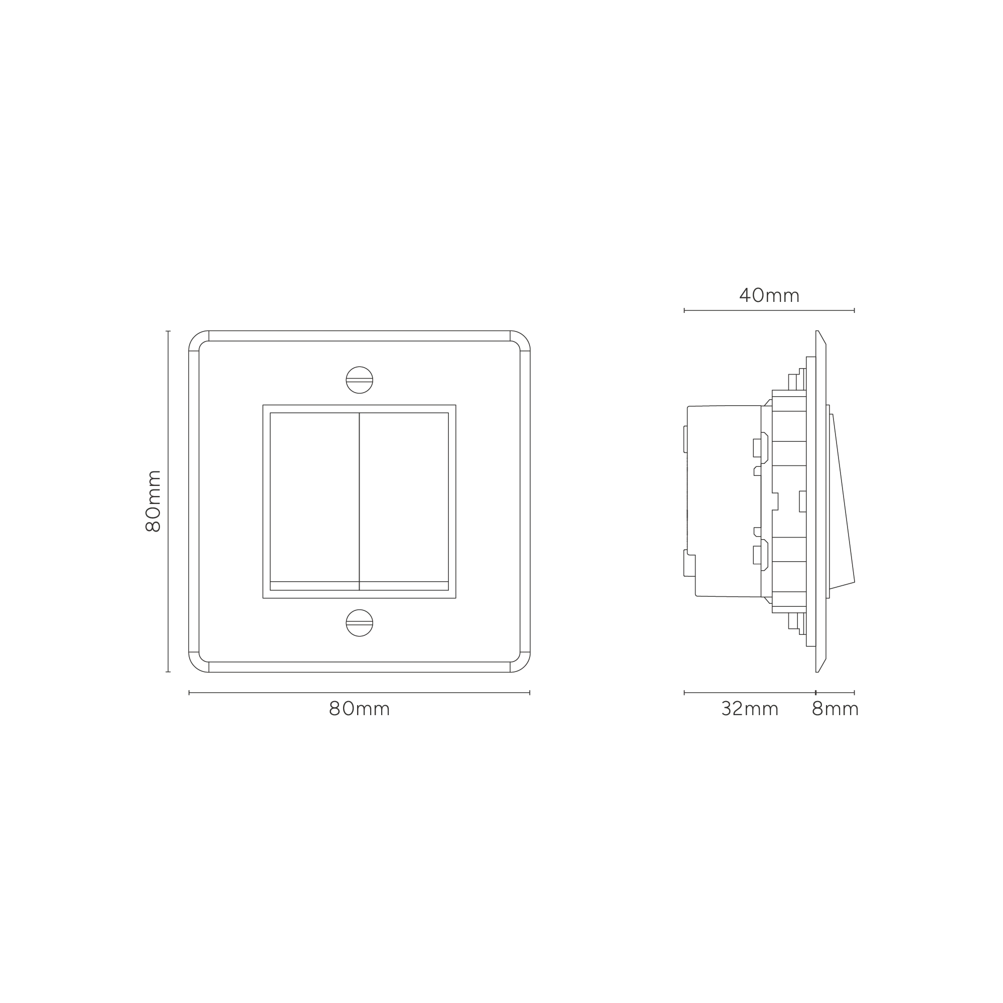 Kew Single 2x Rocker Switch - Clear Polished Nickel | Black - Image 3
