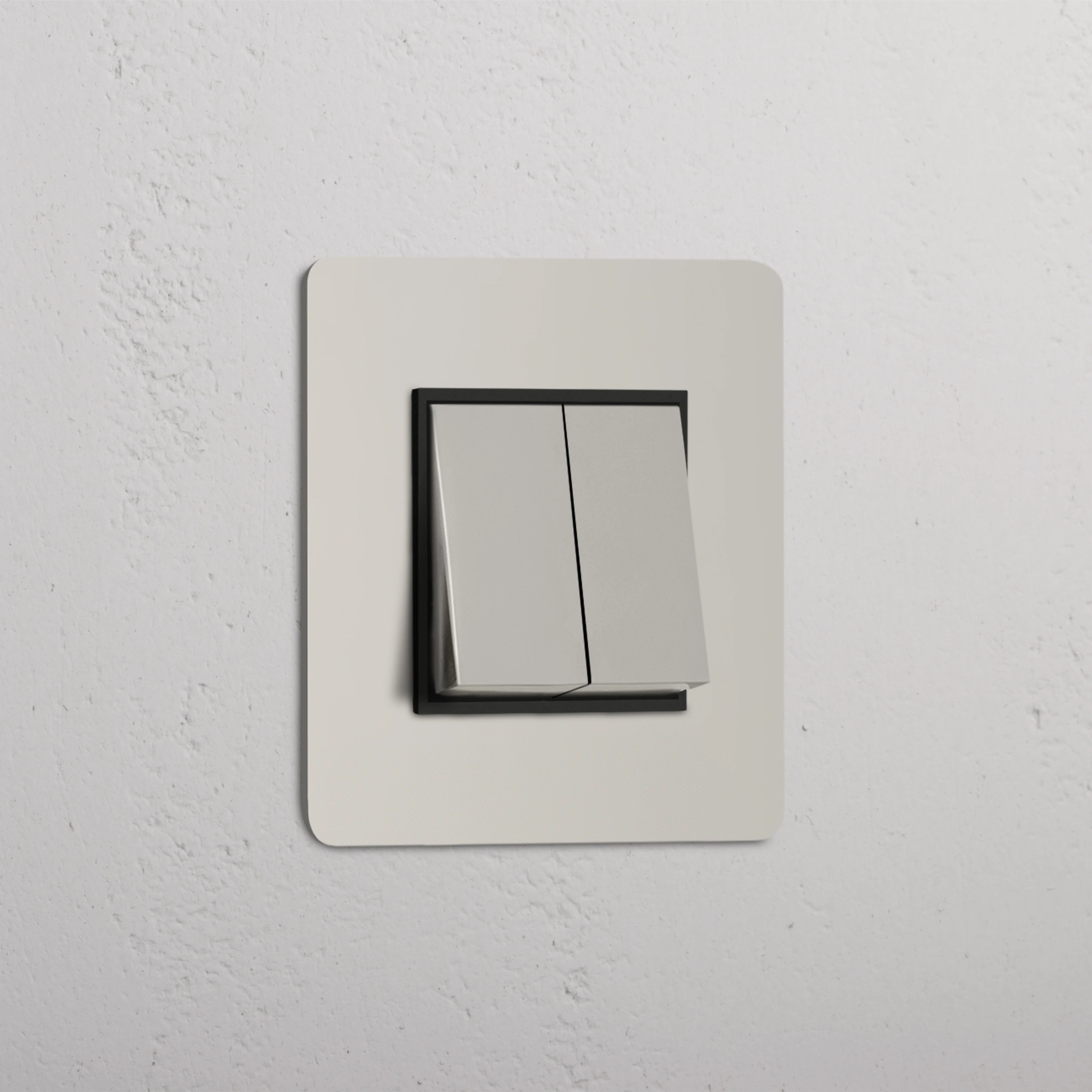 Kew Single 2x Rocker Switch - Polished Nickel | Black