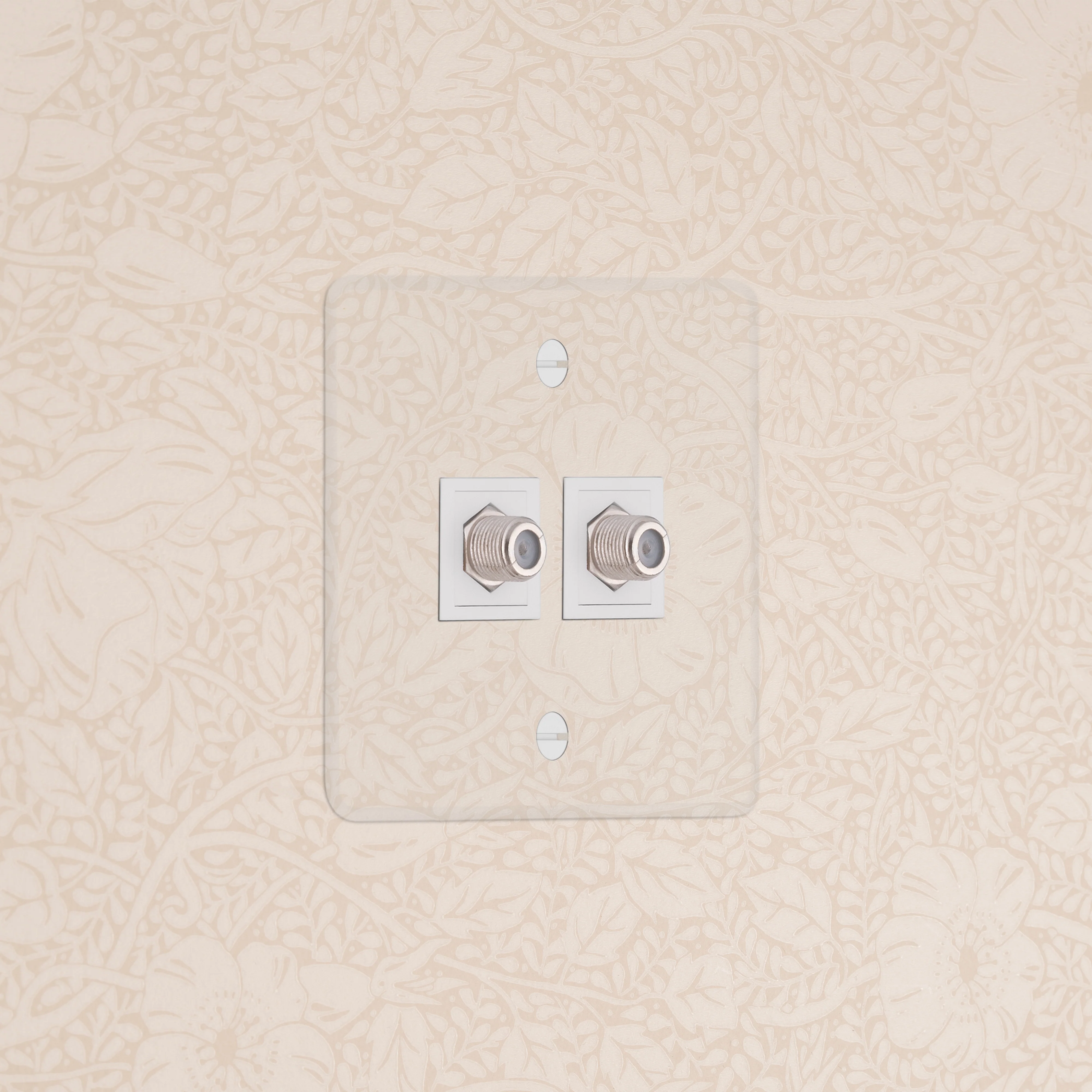 Kew Single 2x Satellite Socket - Clear | White