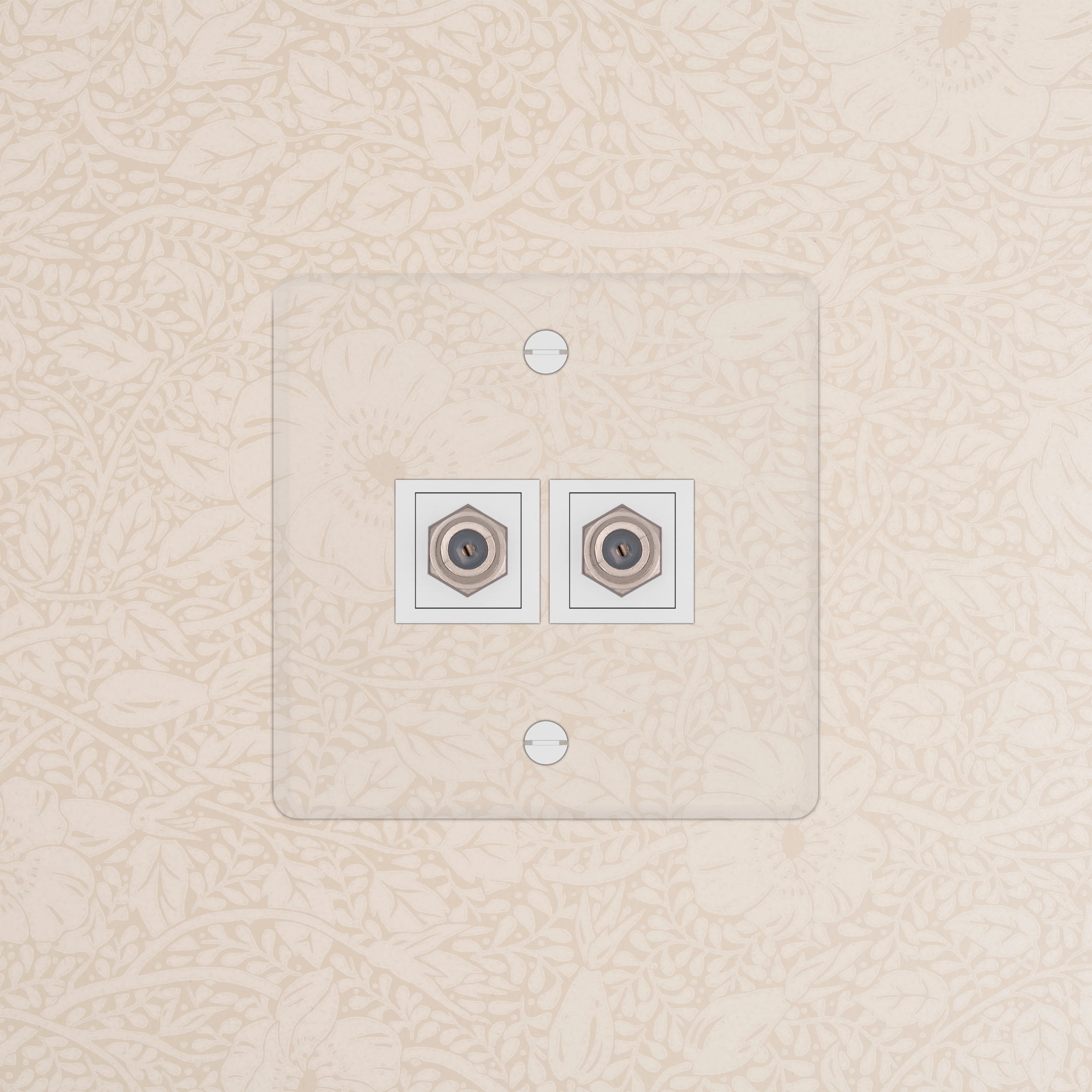 Kew Single 2x Satellite Socket - Clear | White - Image 2