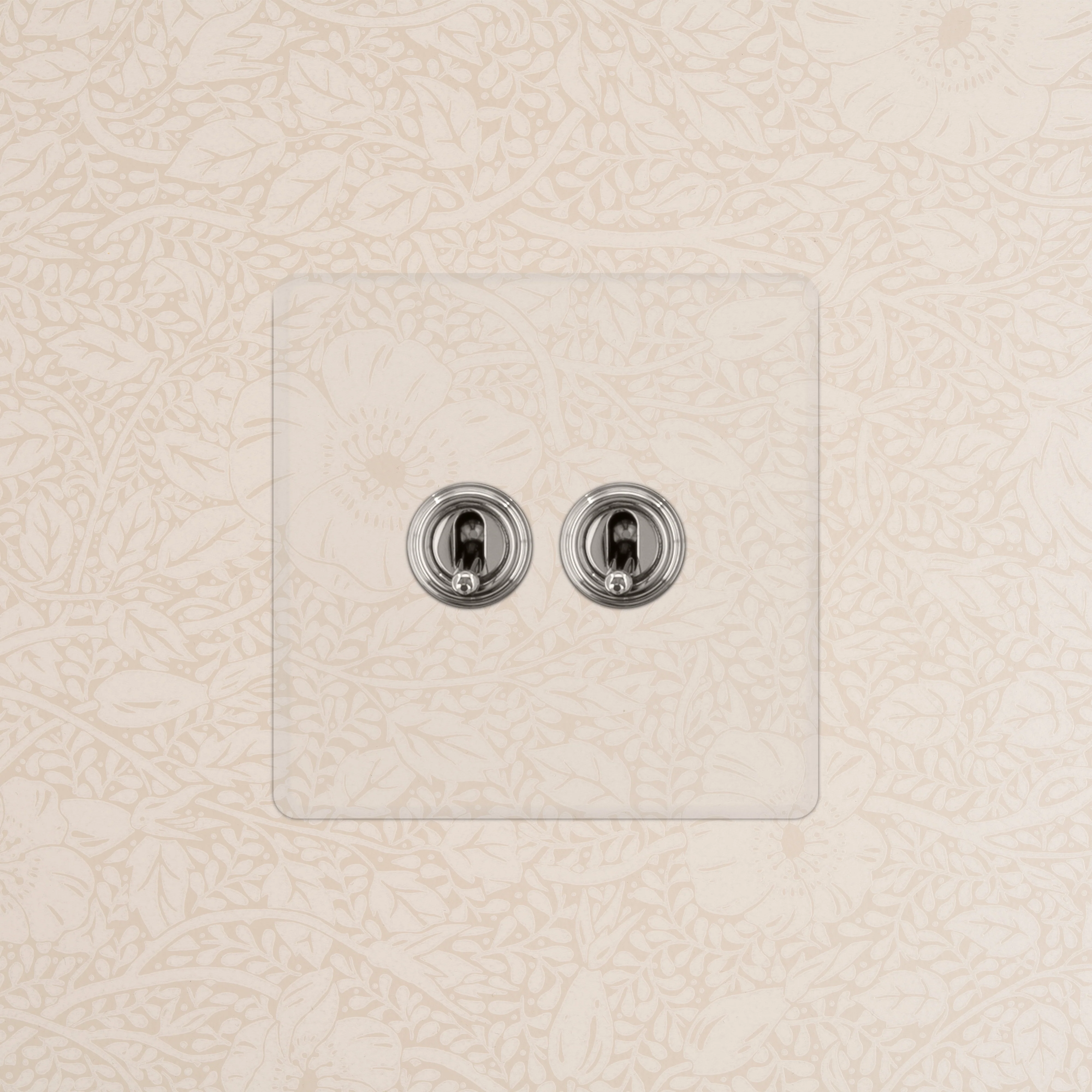 Kew Single 2x Toggle Switch - Clear Polished Nickel - Image 2