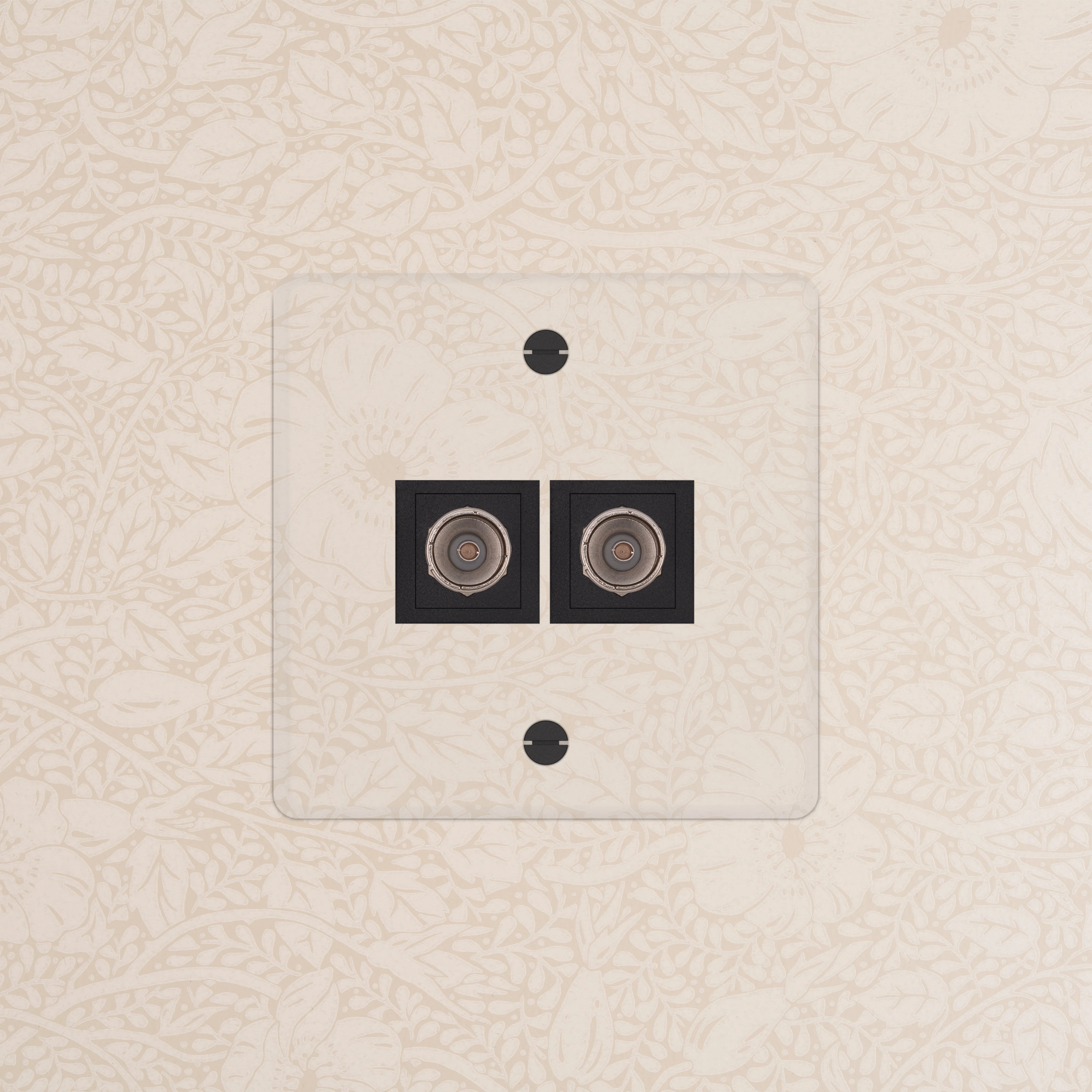 Kew Single 2x TV Socket - Clear | Black - Image 2