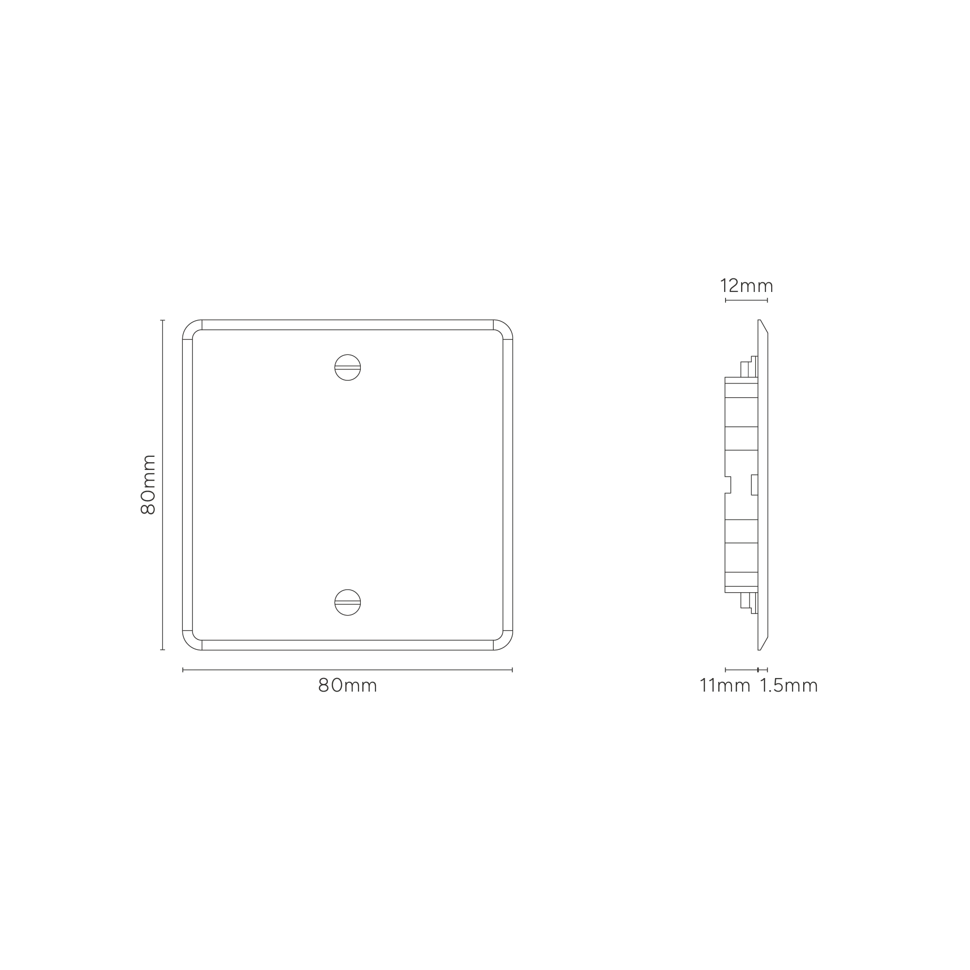 Kew Single Blank Plate - Clear | White - Image 3