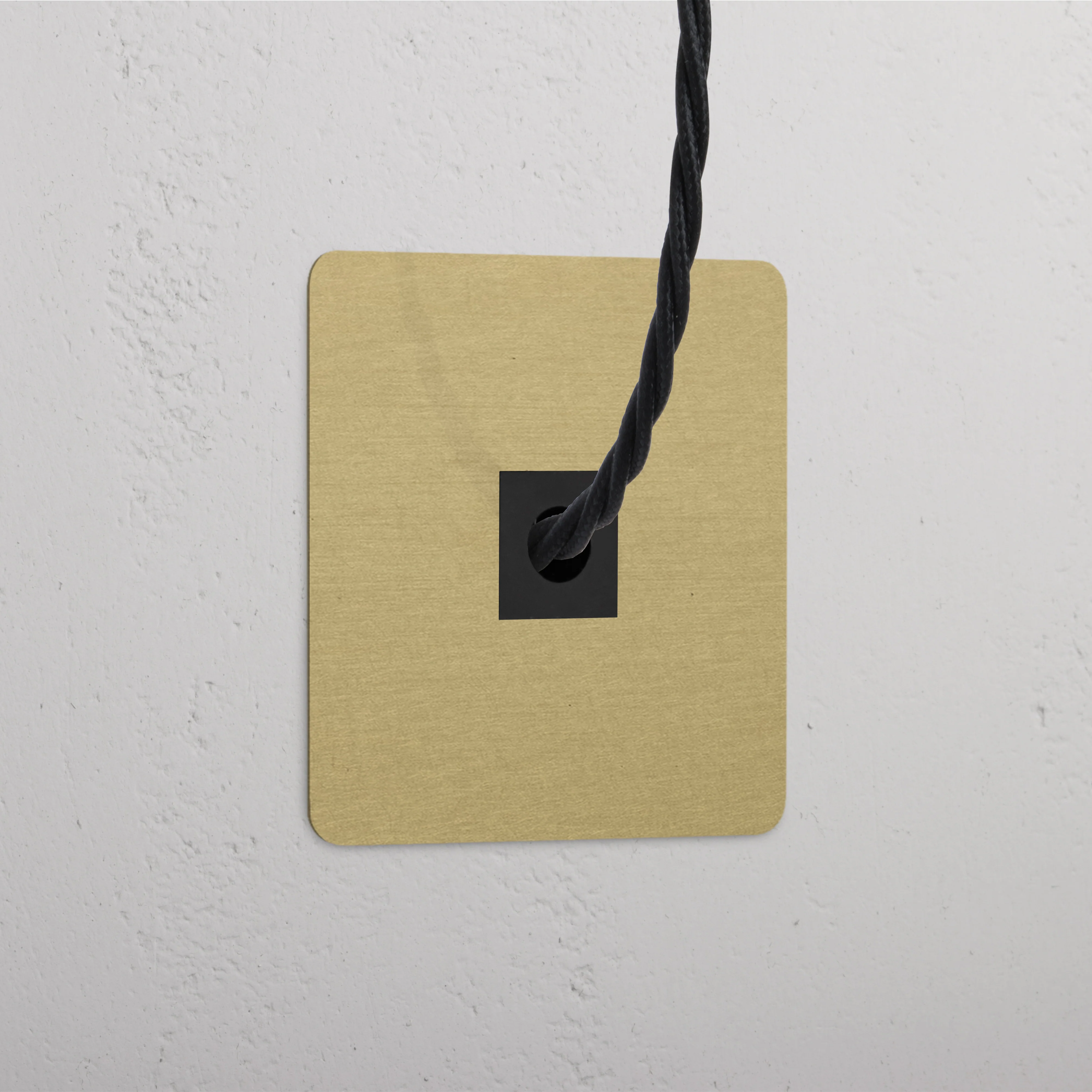 Kew Single Cable Outlet - Antique Brass | Black