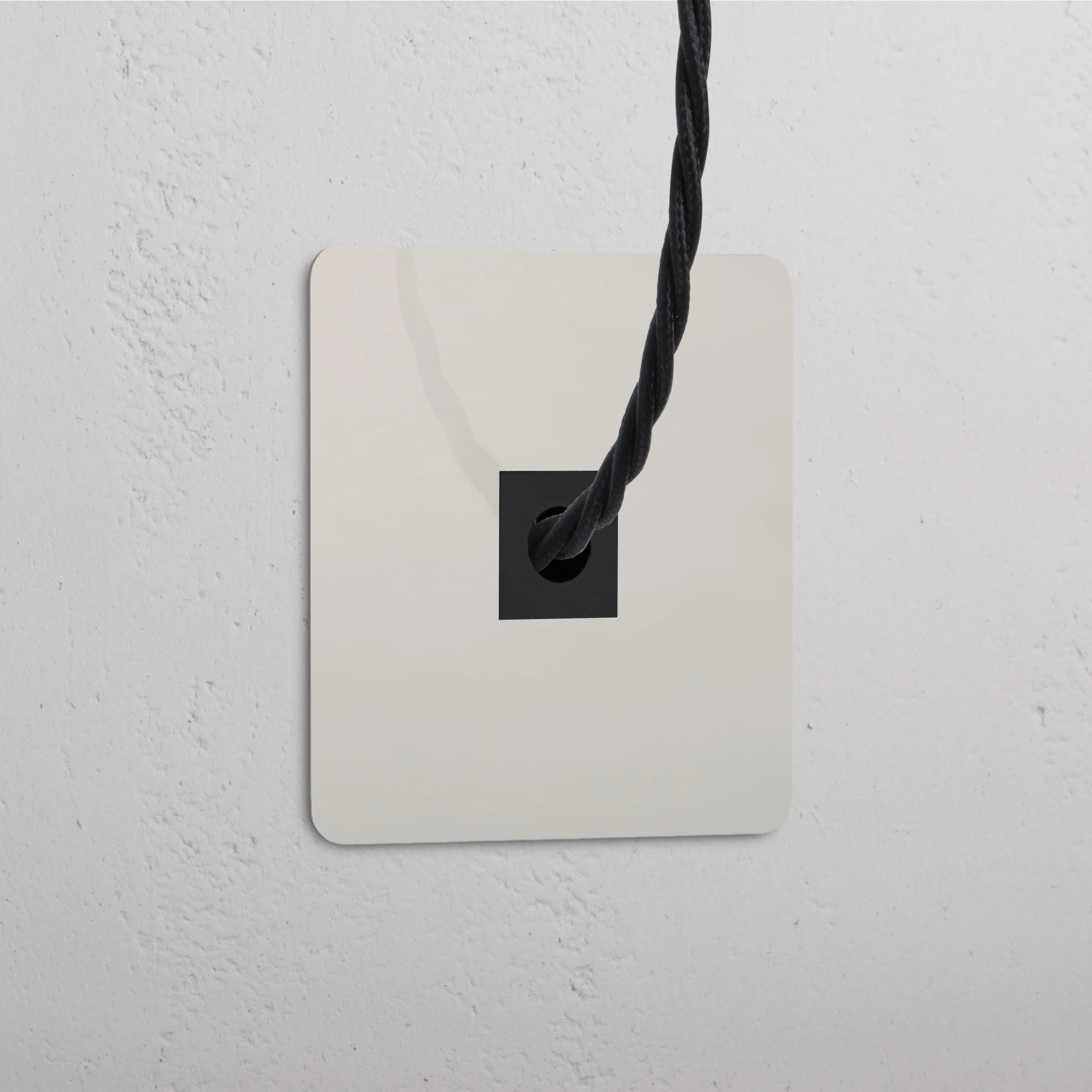 Kew Single Cable Outlet - Polished Nickel | Black