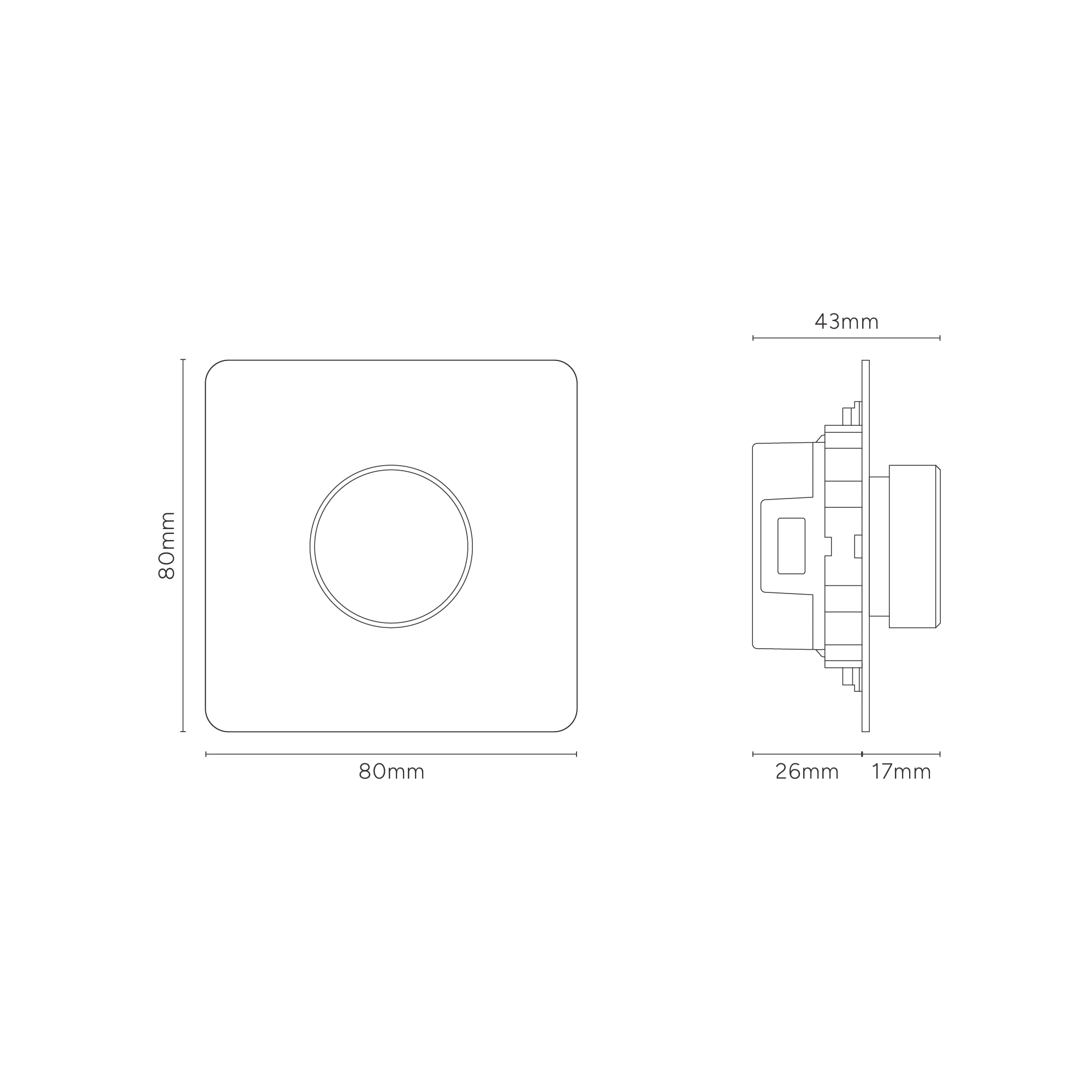 Kew Single Dimmer Switch - Bronze - Image 3