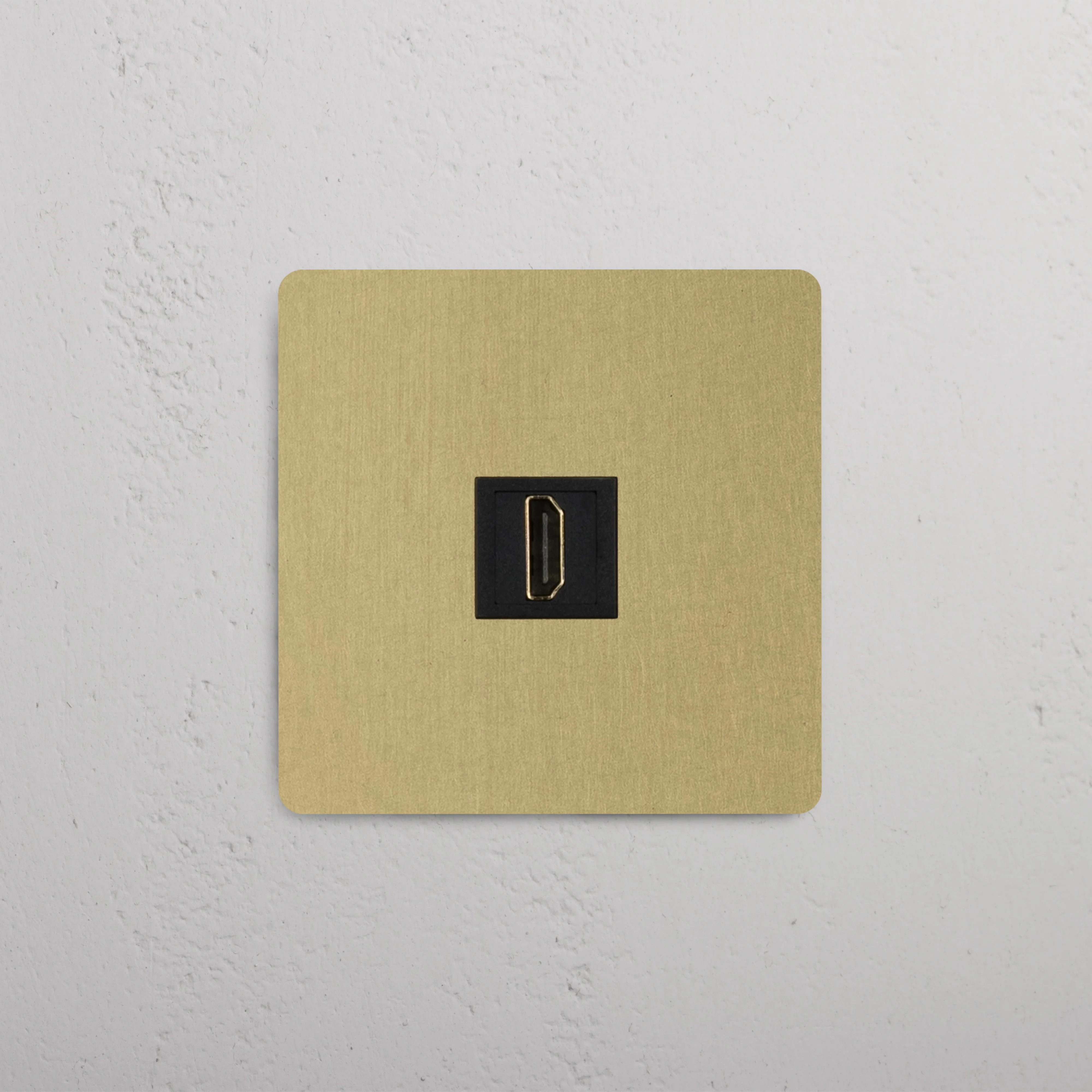 Kew Single HDMI Socket - Antique Brass | Black - Image 2