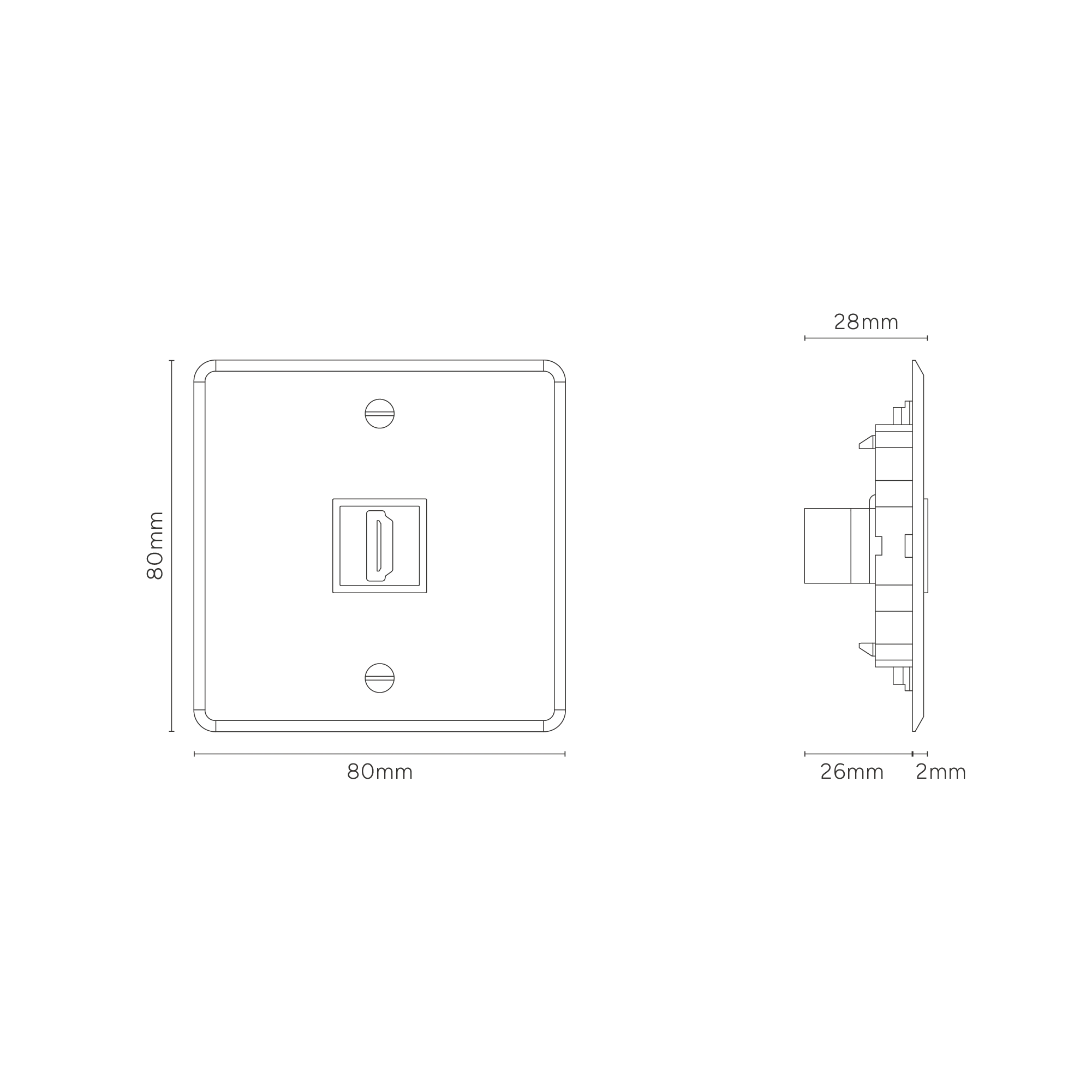 Kew Single HDMI Socket - Clear | White - Image 3