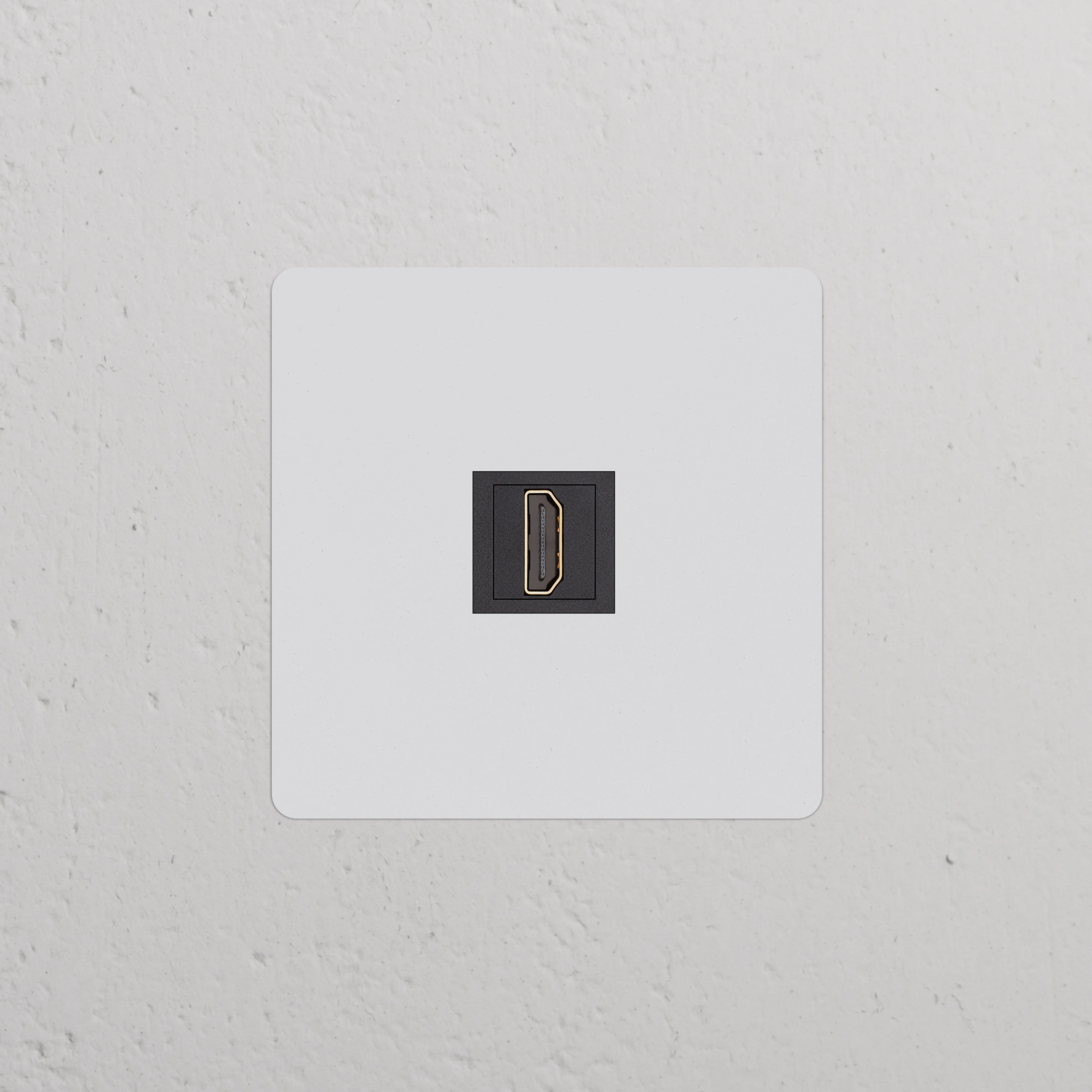 Kew Single HDMI Socket - Paintable | Black - Image 2