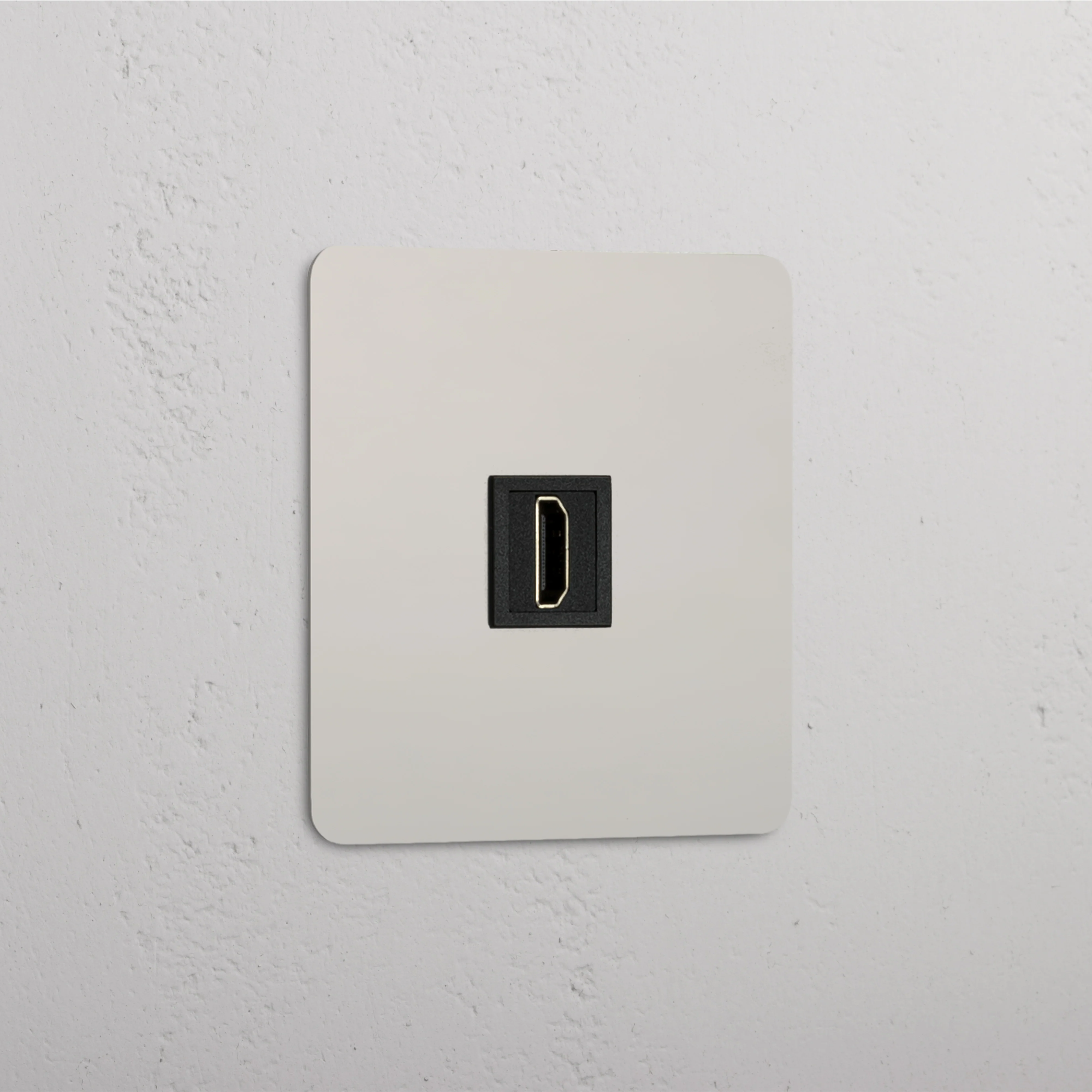 Kew Single HDMI Socket - Polished Nickel | Black