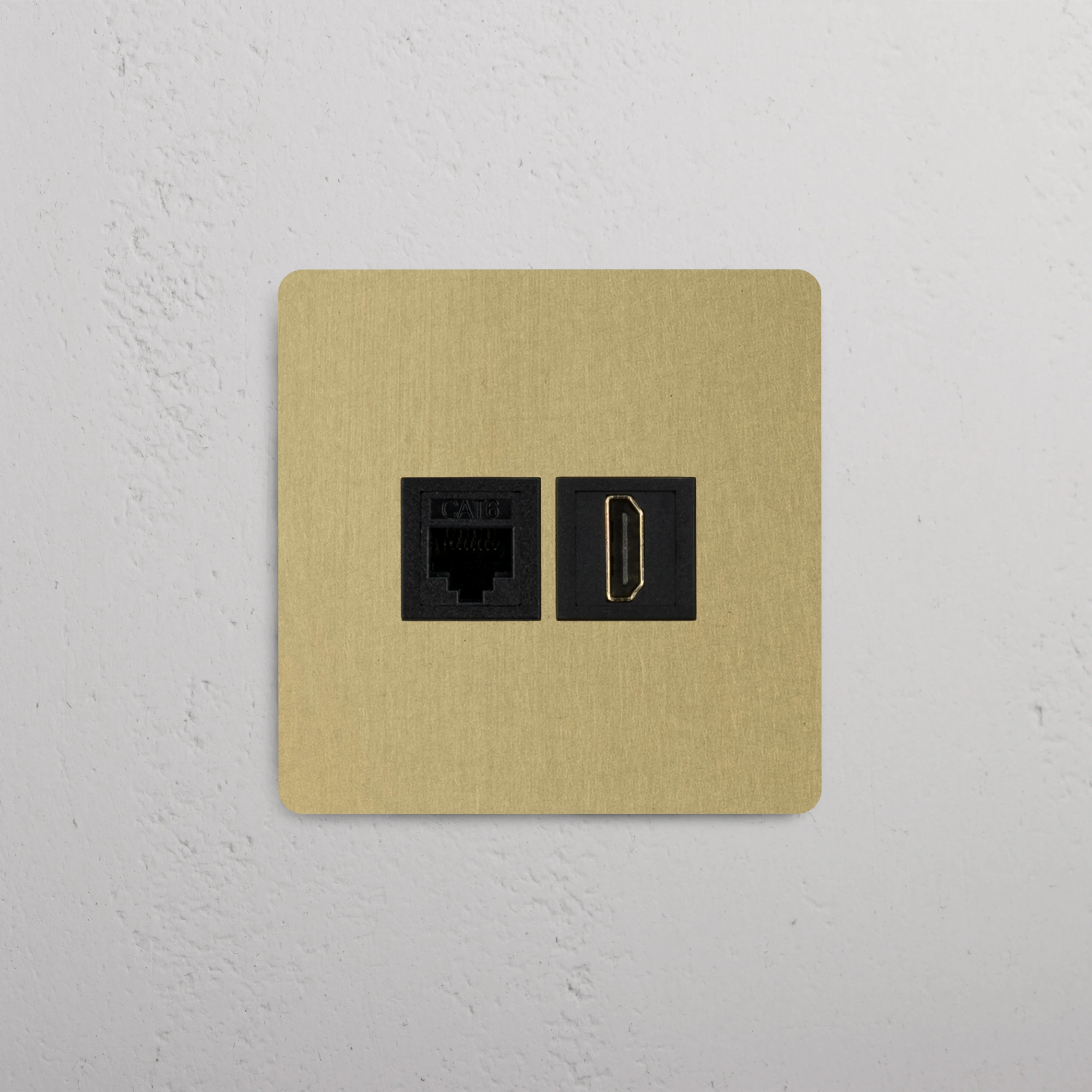 Kew Single RJ45 & HDMI Socket - Antique Brass | Black - Image 2