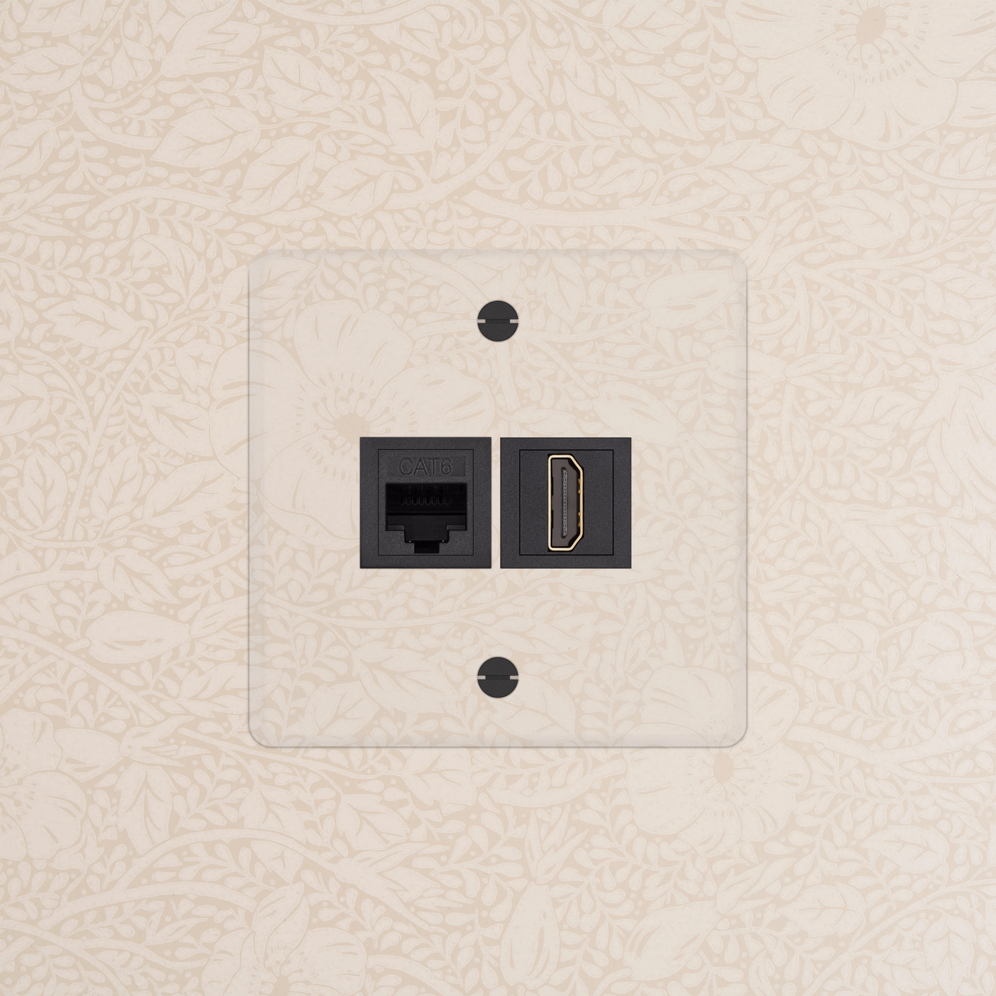 Kew Single RJ45 & HDMI Socket - Clear | Black - Image 2