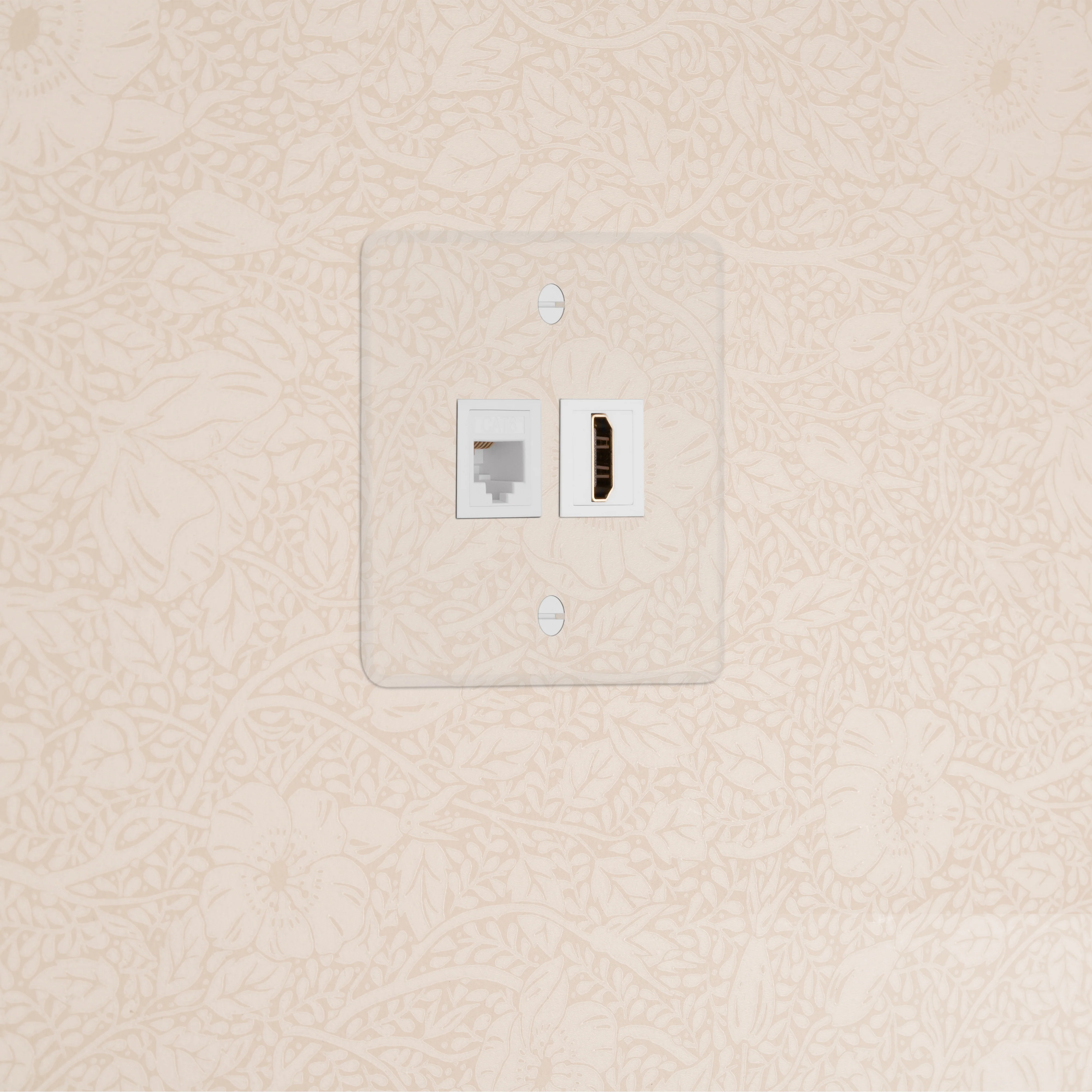Kew Single RJ45 & HDMI Socket - Clear | White