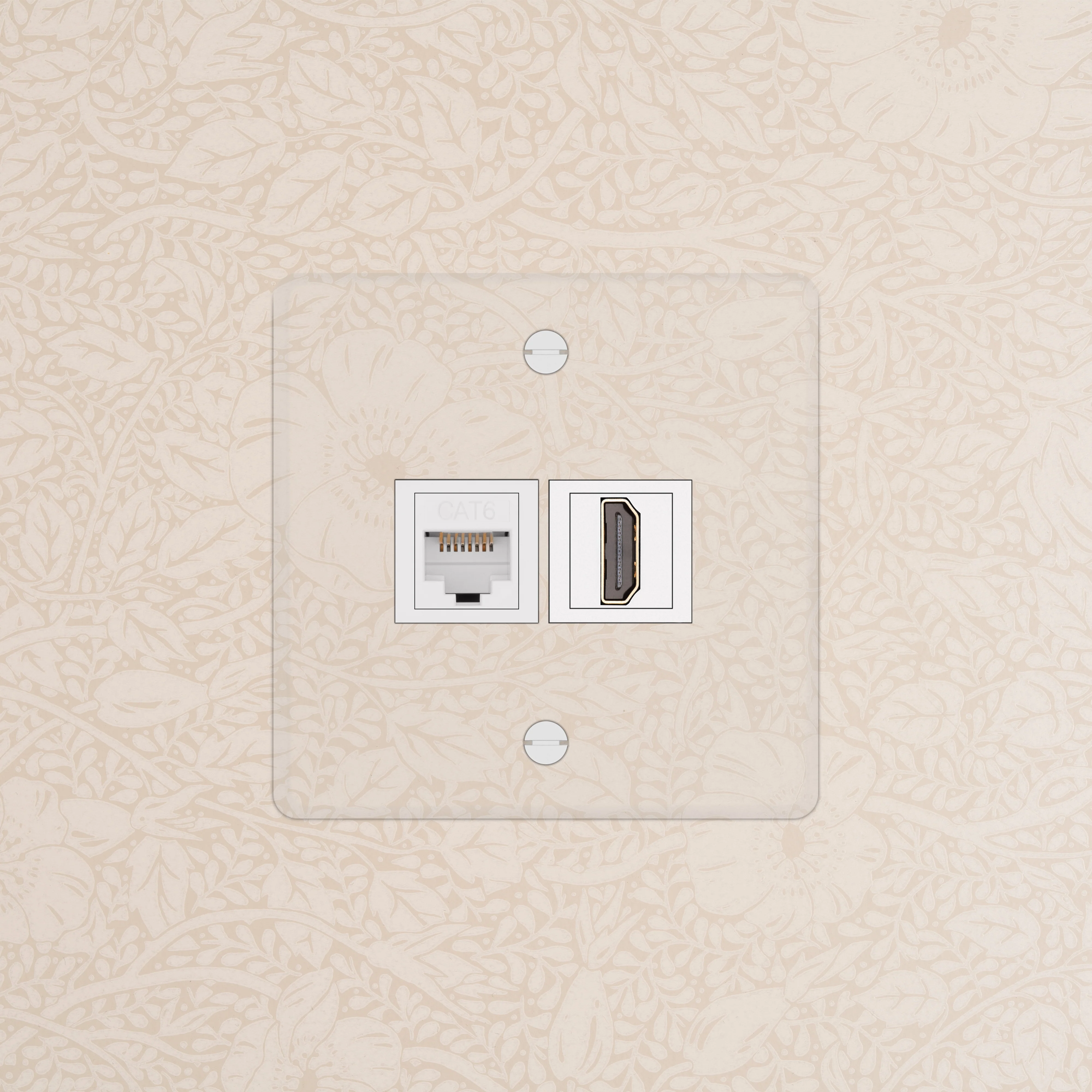 Kew Single RJ45 & HDMI Socket - Clear | White - Image 2
