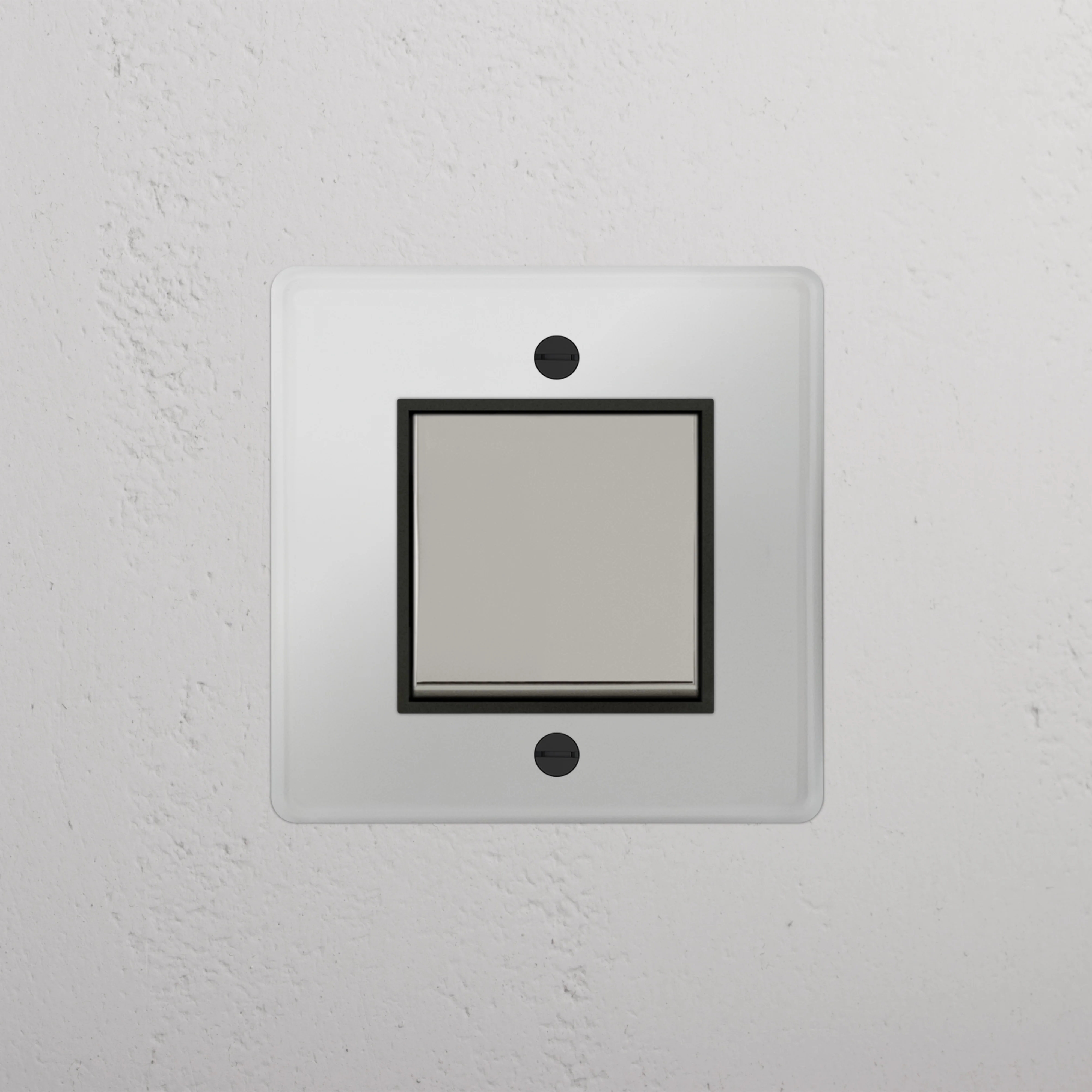 Kew Single Rocker Switch - Clear Polished Nickel | Black - Image 2