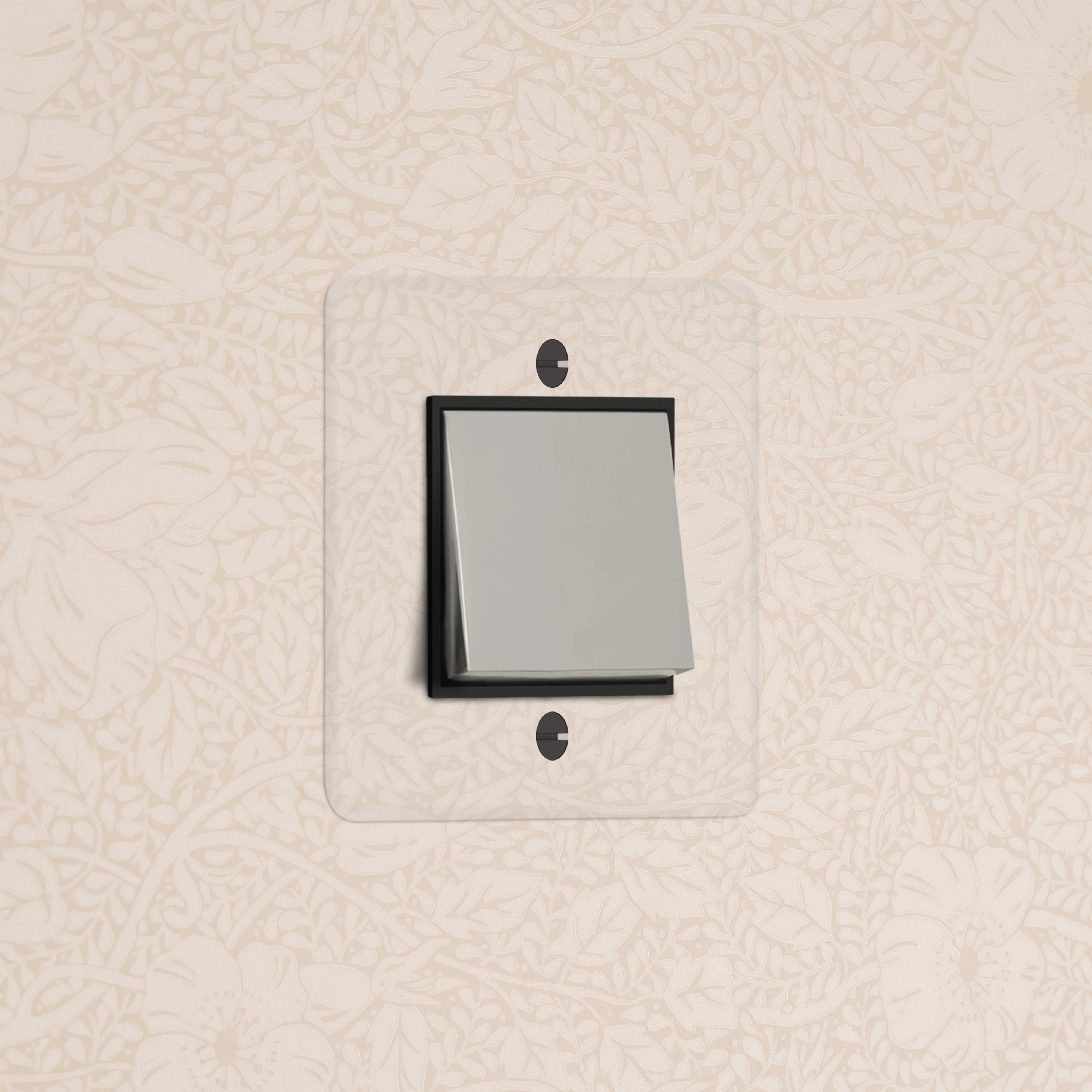 Kew Single Intermediate Rocker Switch - Clear Polished Nickel | Black