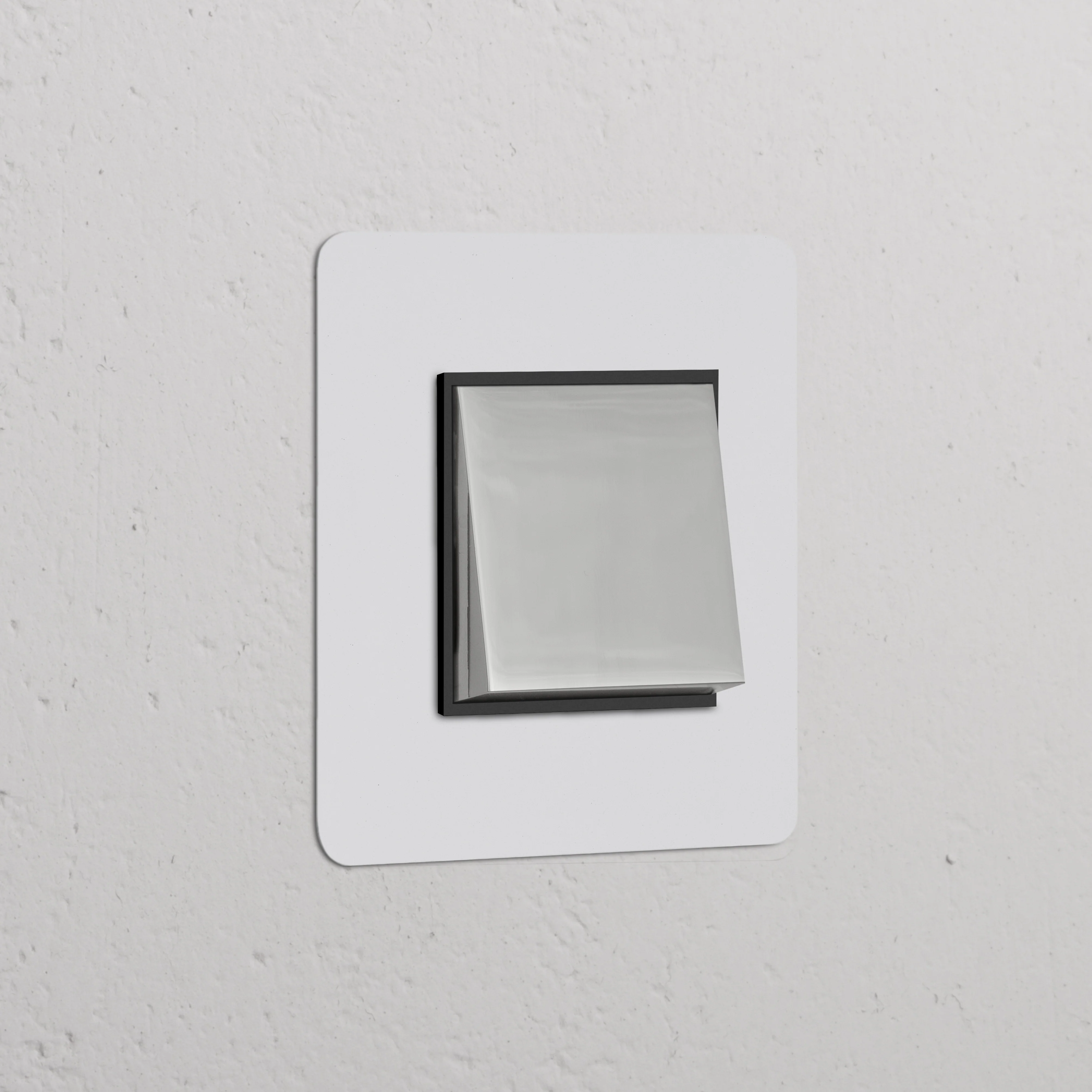Kew Single Intermediate Rocker Switch - Paintable Polished Nickel | Black