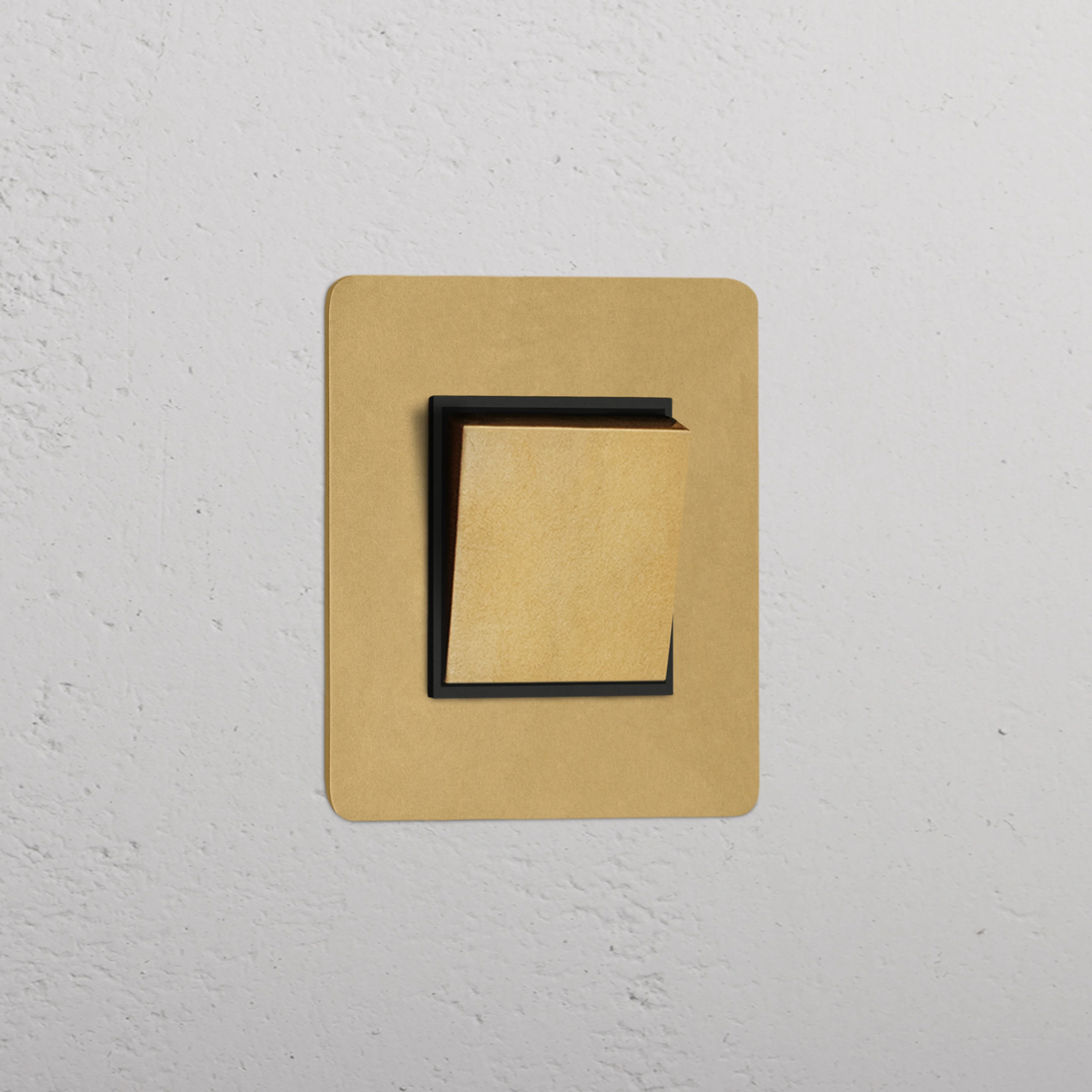Kew Single Retractive Rocker Switch - Antique Brass | Black