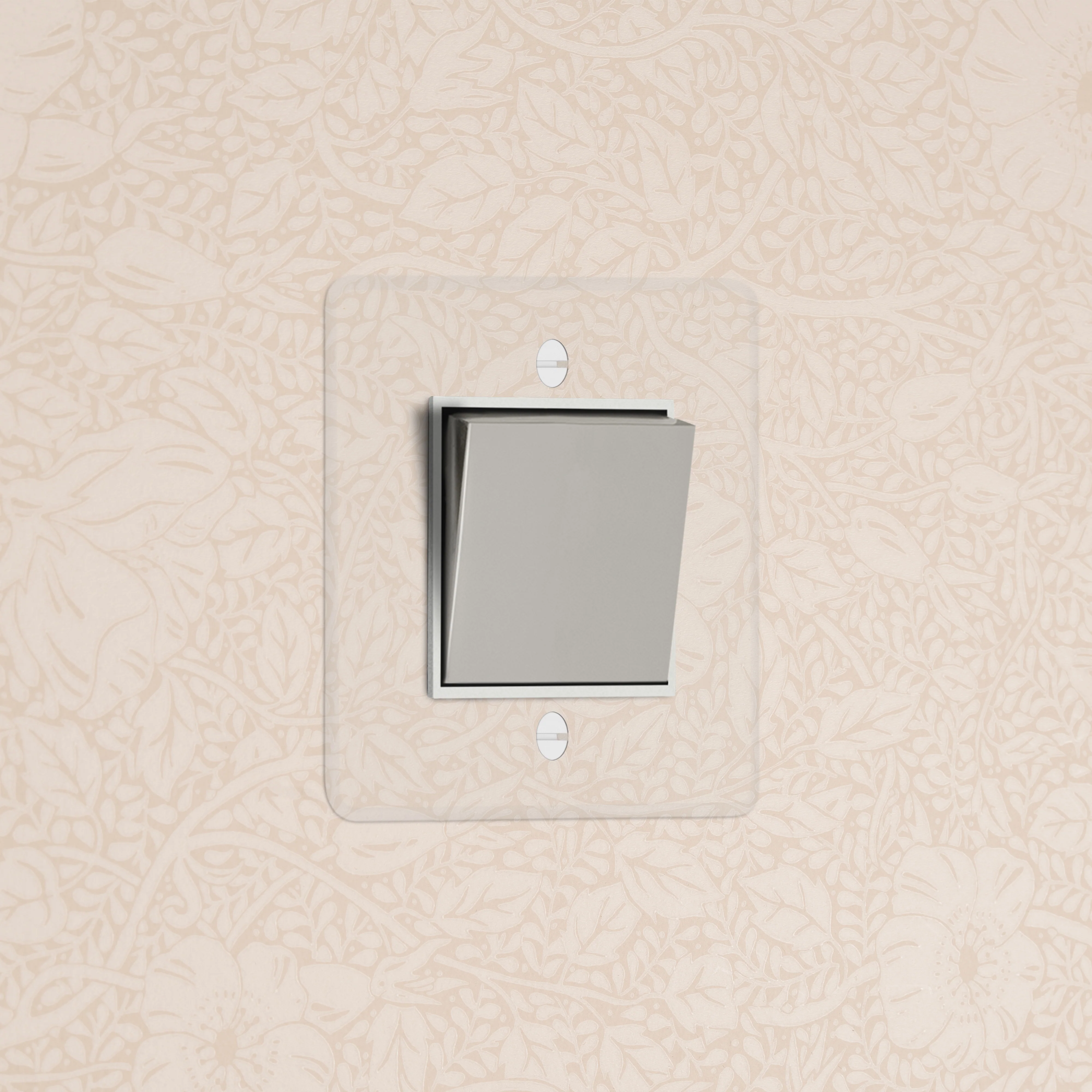 Kew Single Retractive Rocker Switch - Clear Polished Nickel | White