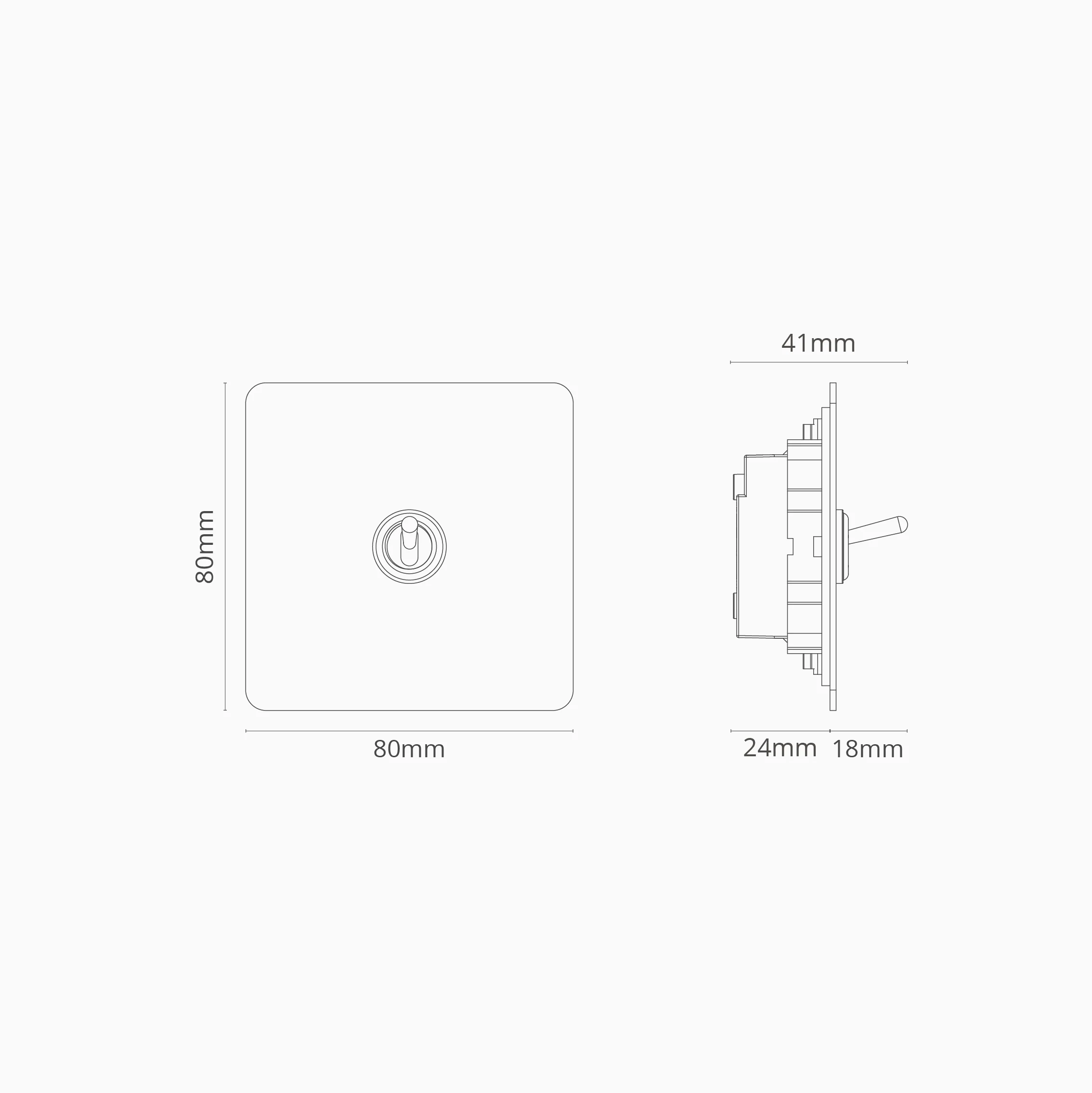 Single Smart Retractive Toggle Switch – Paintable Bronze - Image 3