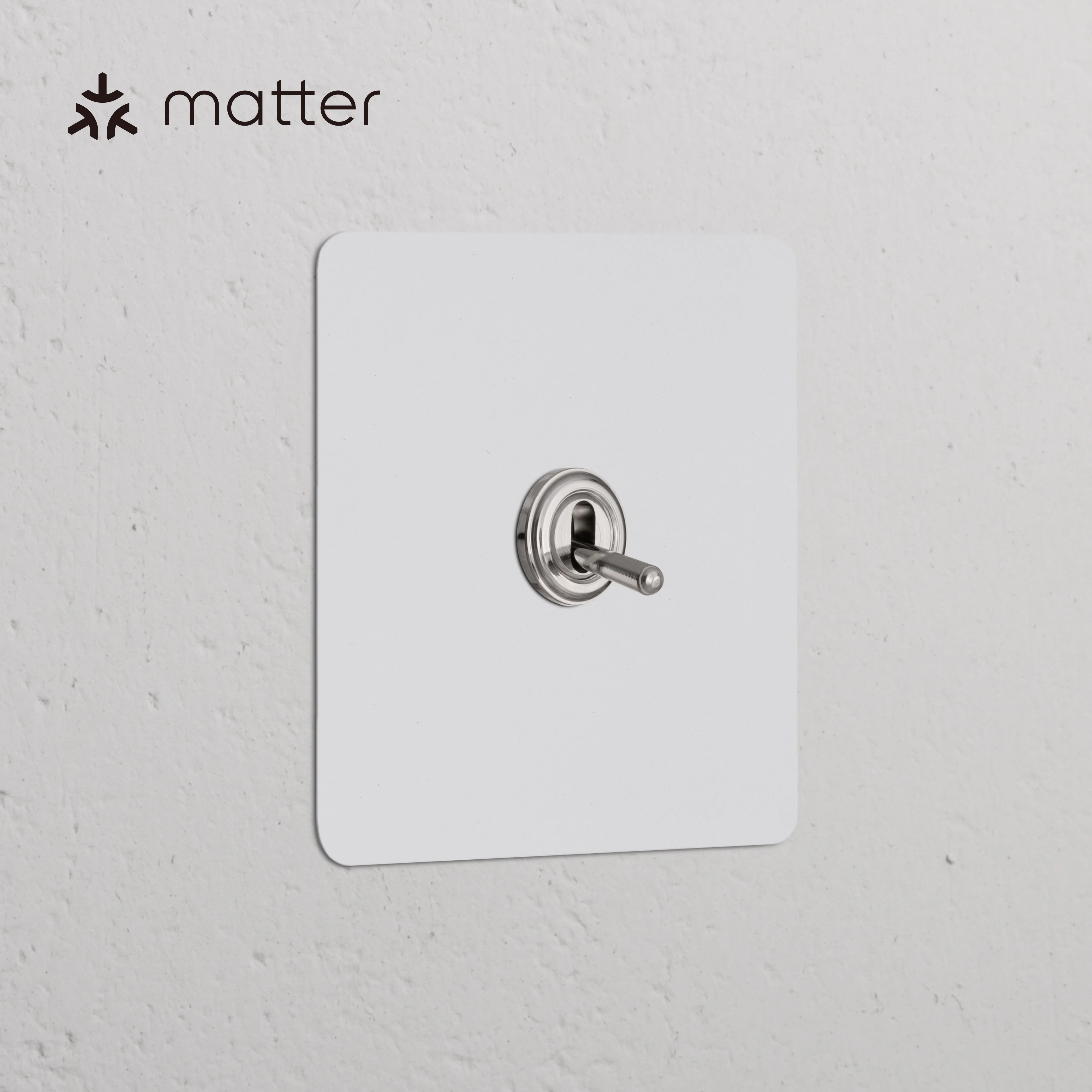 Single Smart Retractive Toggle Switch – Paintable Polished Nickel