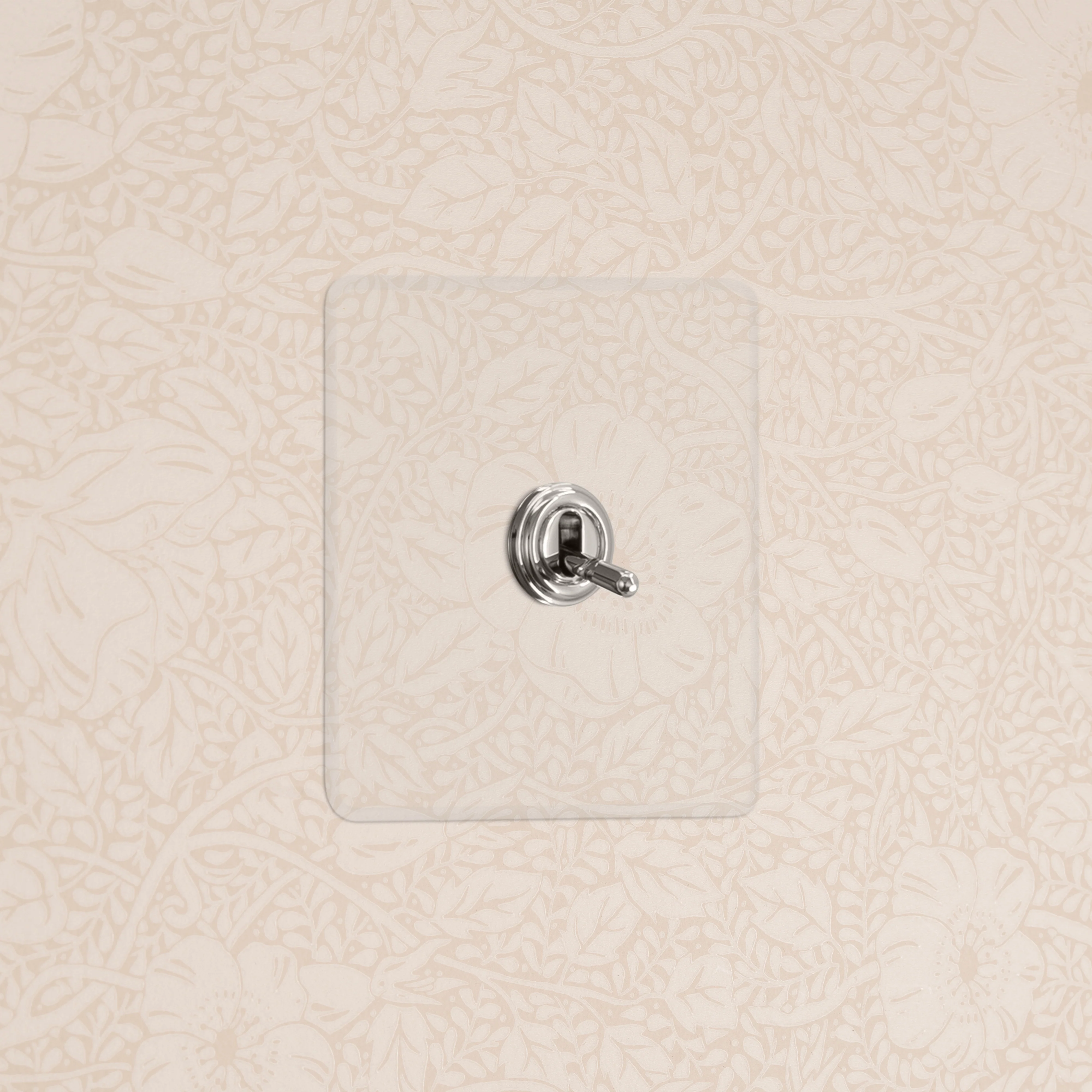Kew Single Intermediate Toggle Switch - Clear Polished Nickel