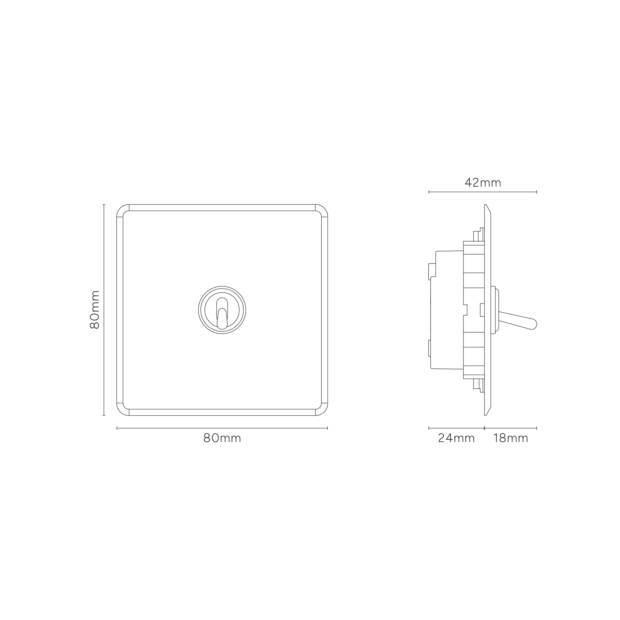 Kew Single Intermediate Toggle Switch - Clear Polished Nickel - Image 3