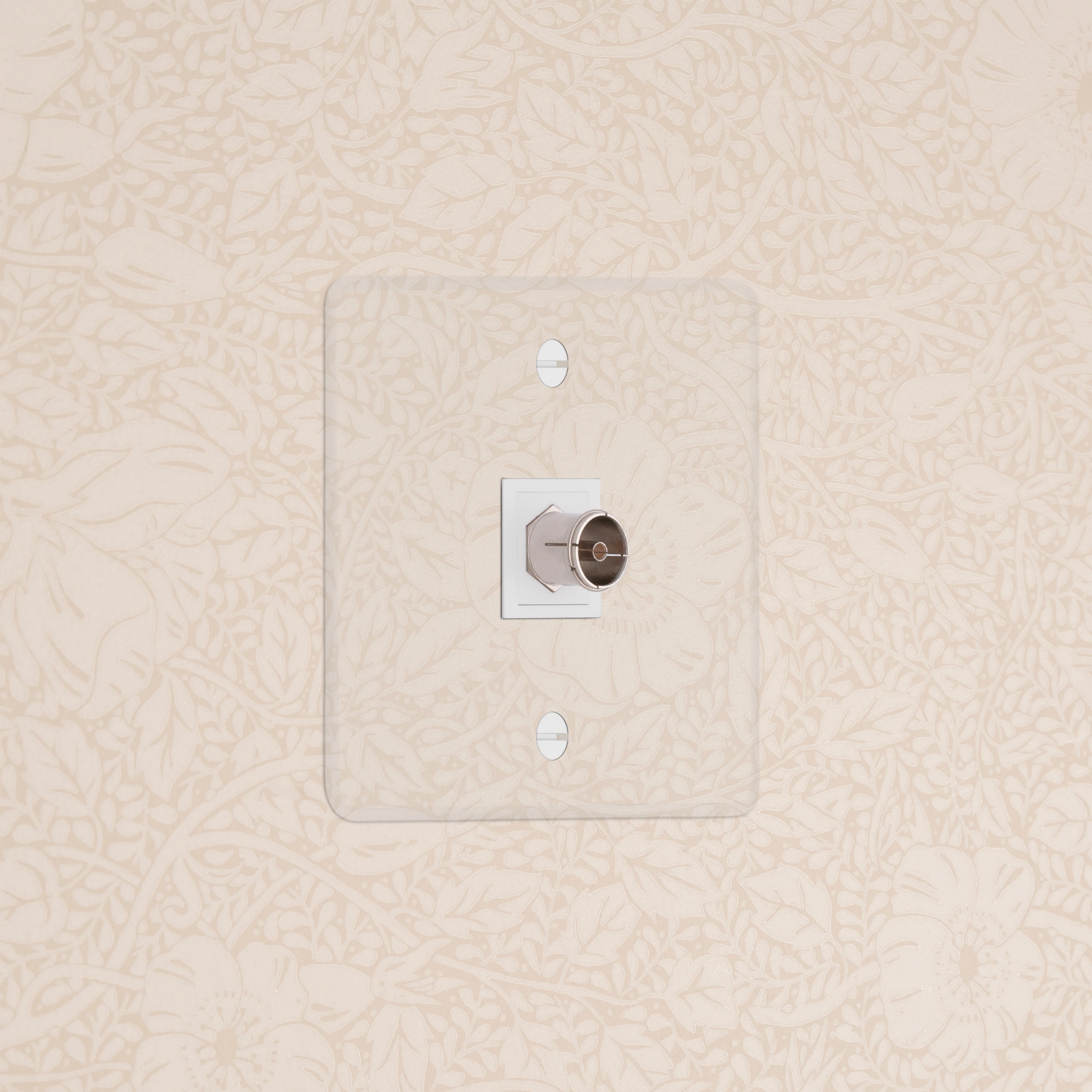 Kew Single TV Socket - Clear | White