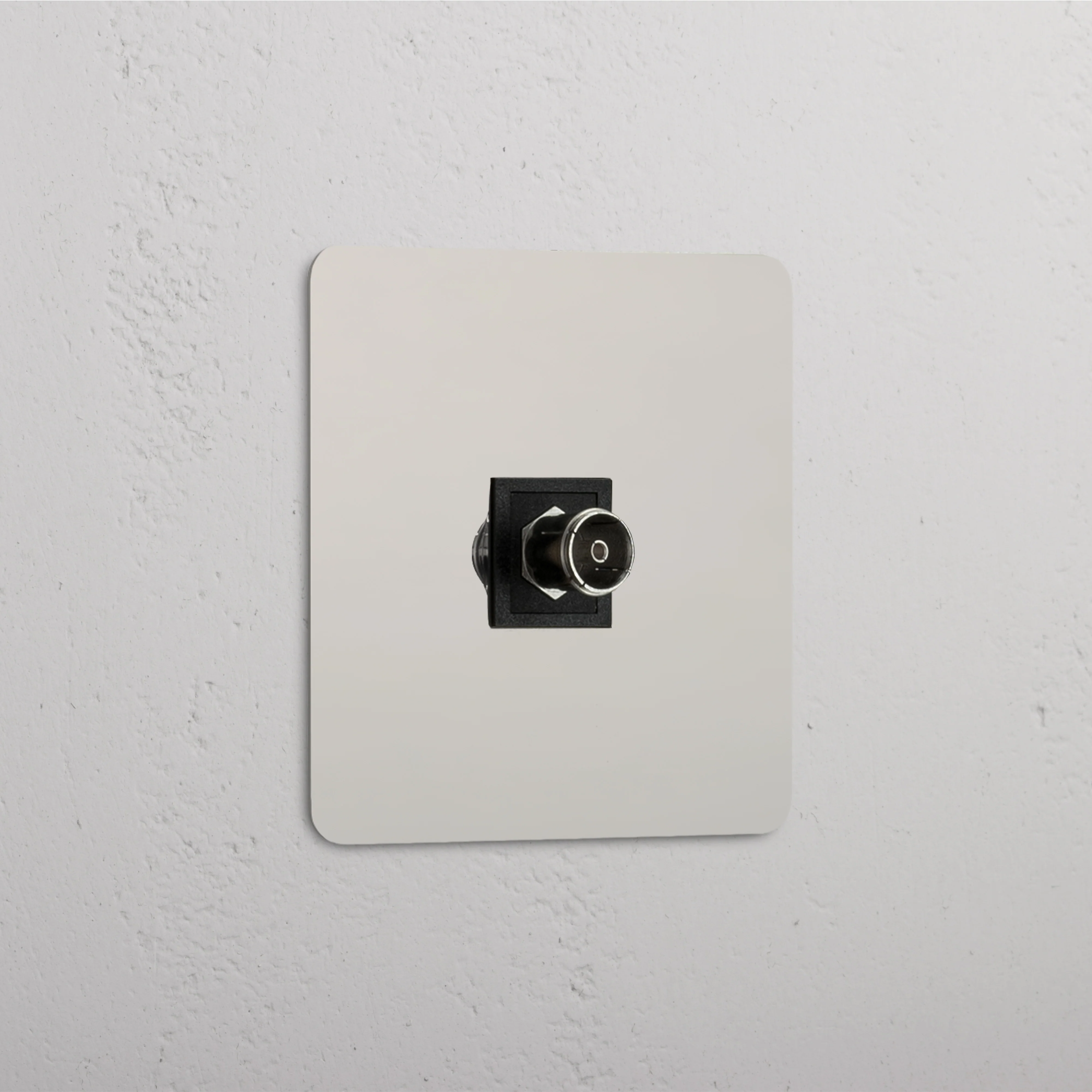 Kew Single TV Socket - Polished Nickel | Black