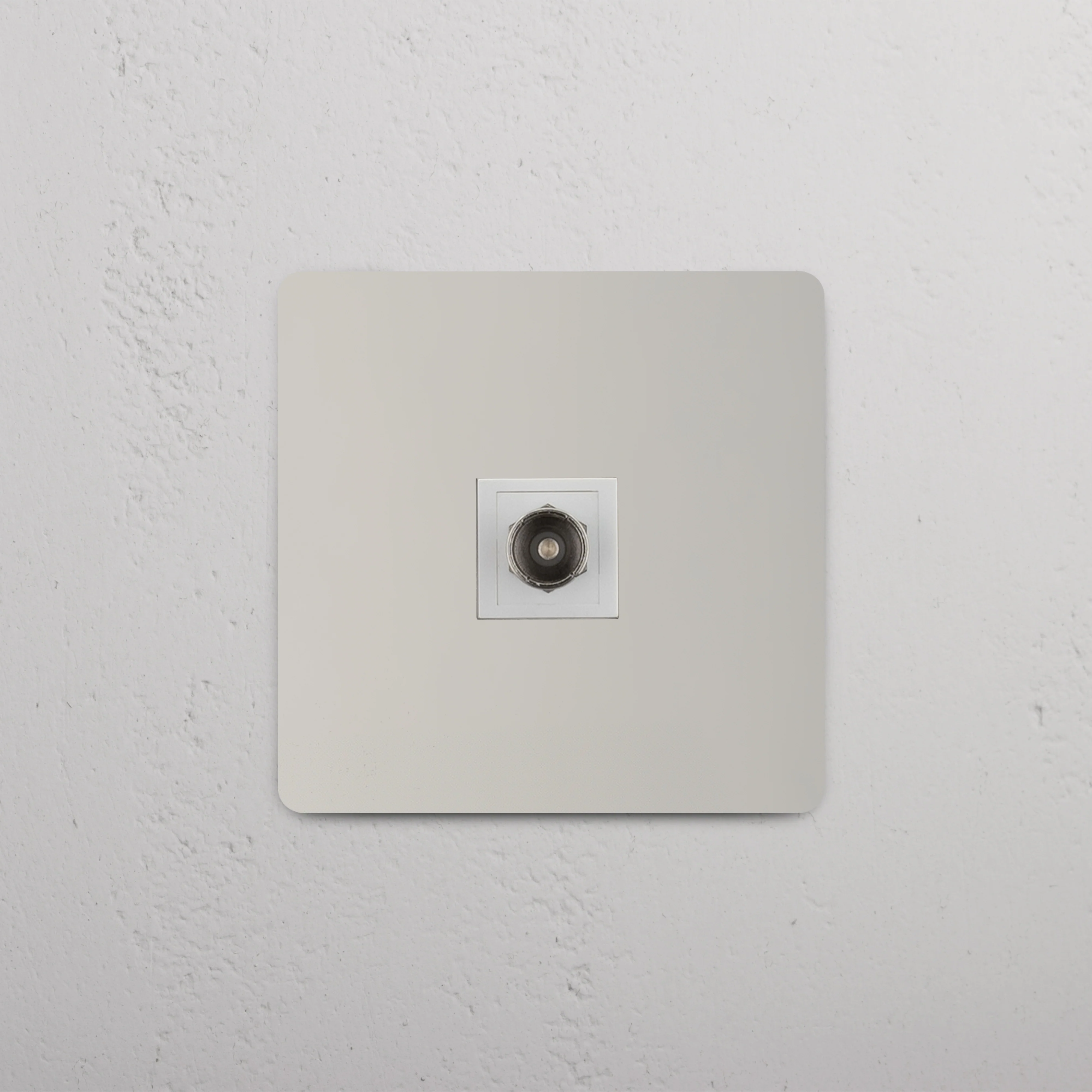 Kew Single TV Socket - Polished Nickel | White - Image 2