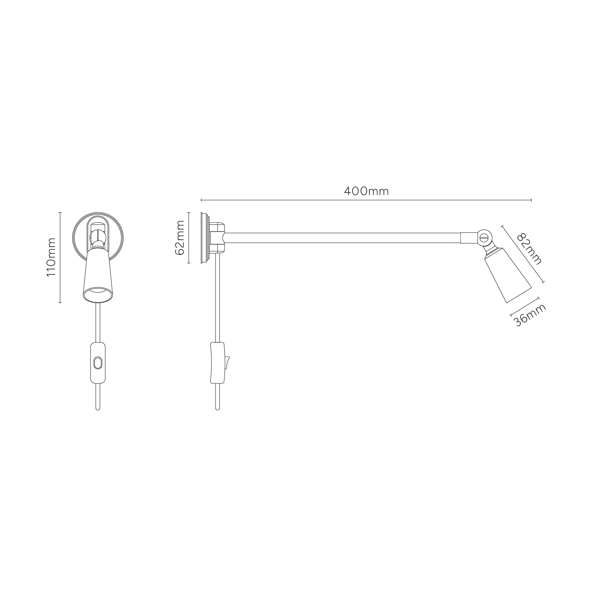 Sloane Wall Mounted Reading Light - Bronze - Image 9