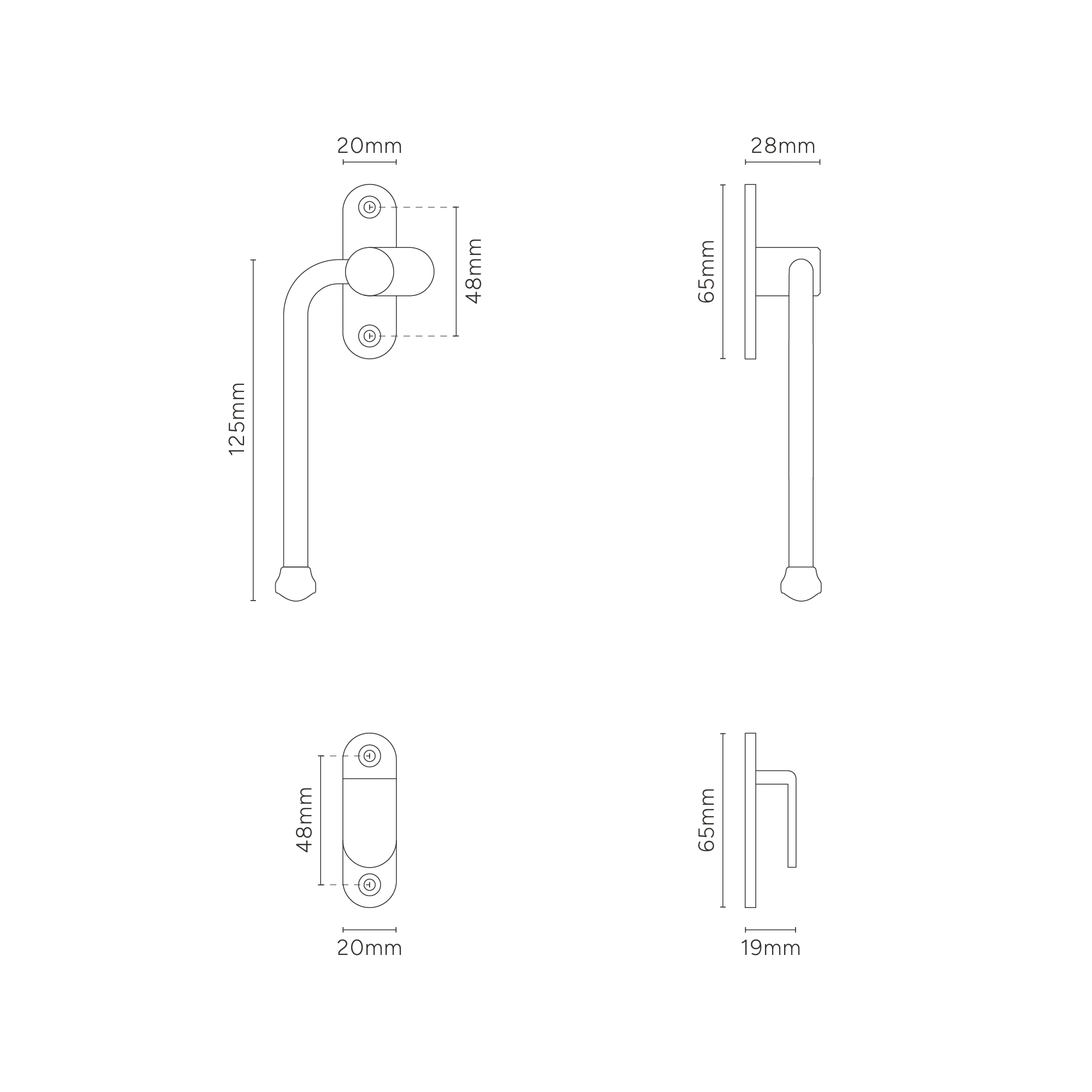 Southbank Casement Window Handle With Hook Left– Polished Nickel - Image 3