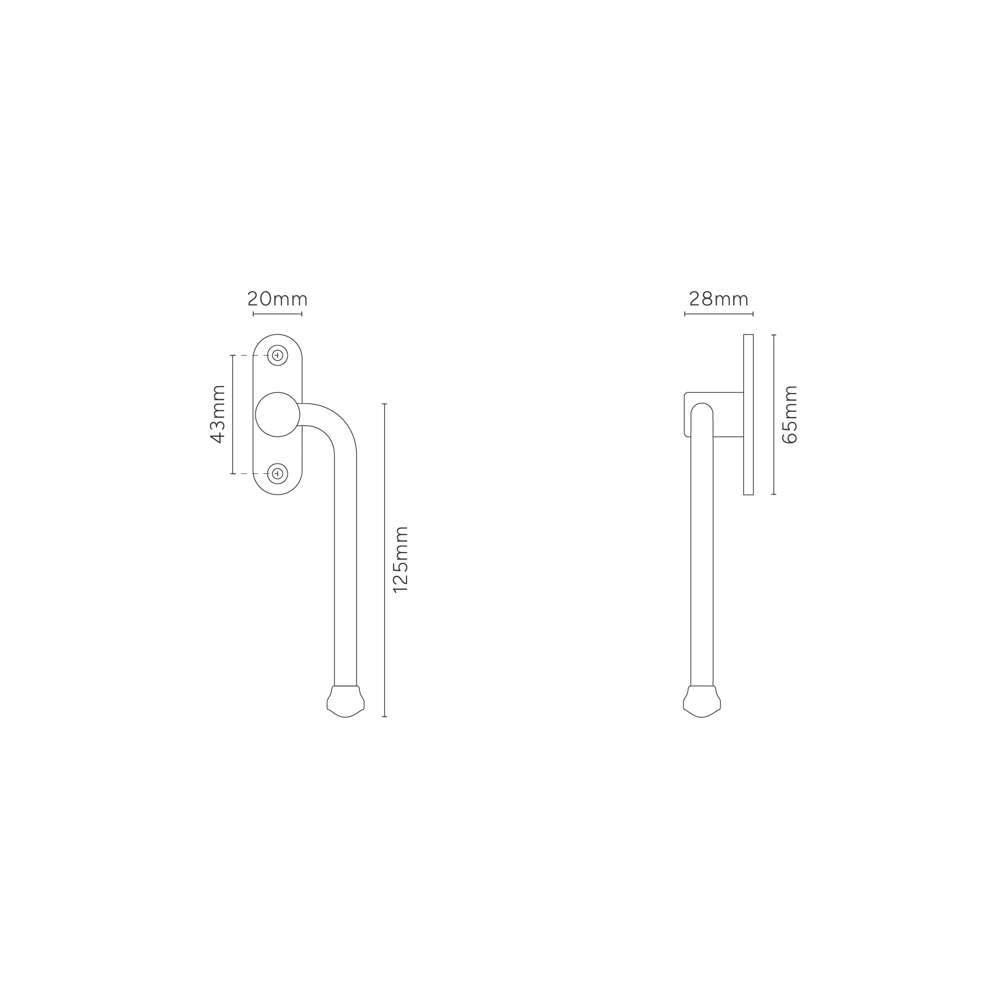 Southbank Lockable Casement Window Handle Right - Bronze - Image 3