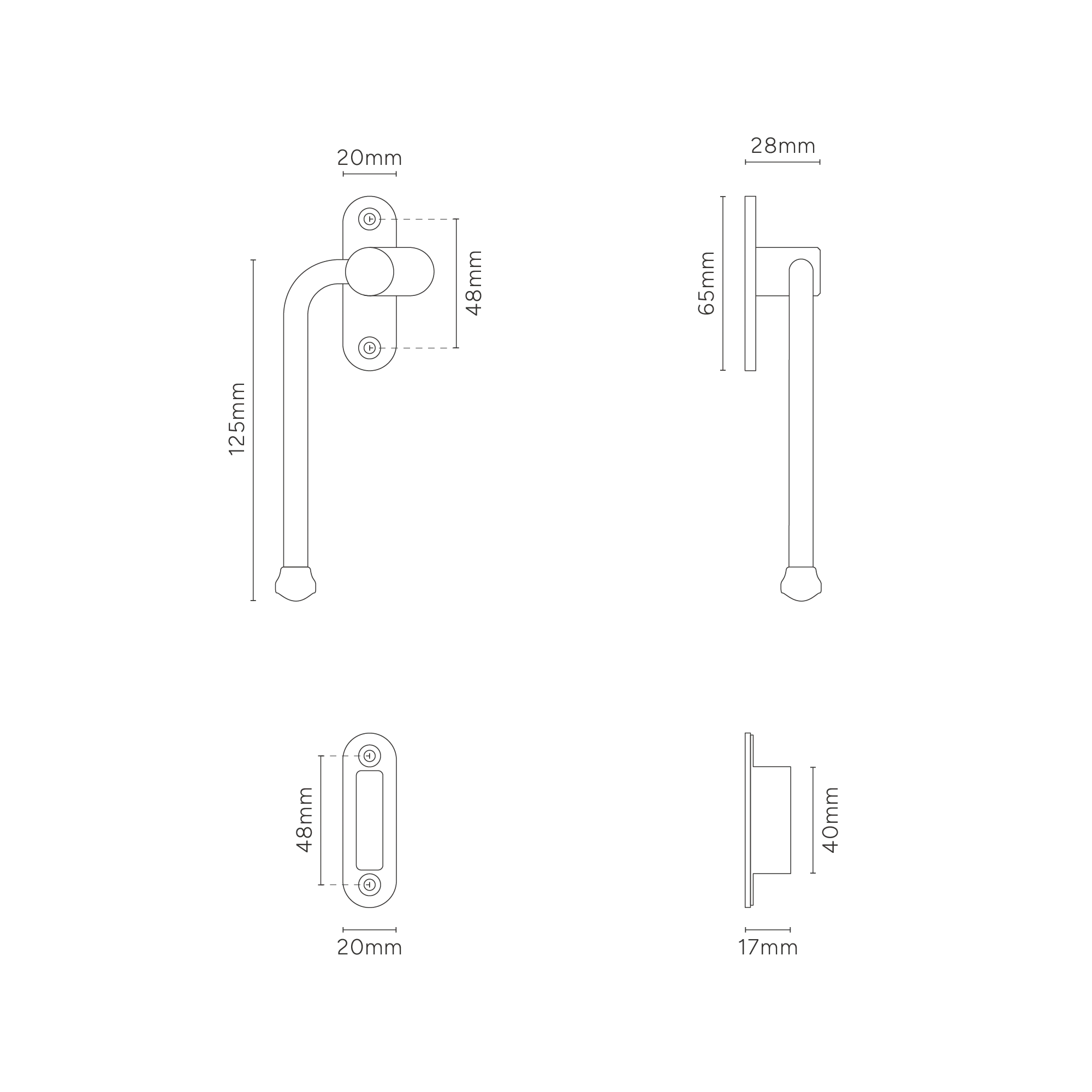 Southbank Lockable Casement Window Handle With Plate Left - Polished Nickel - Image 3
