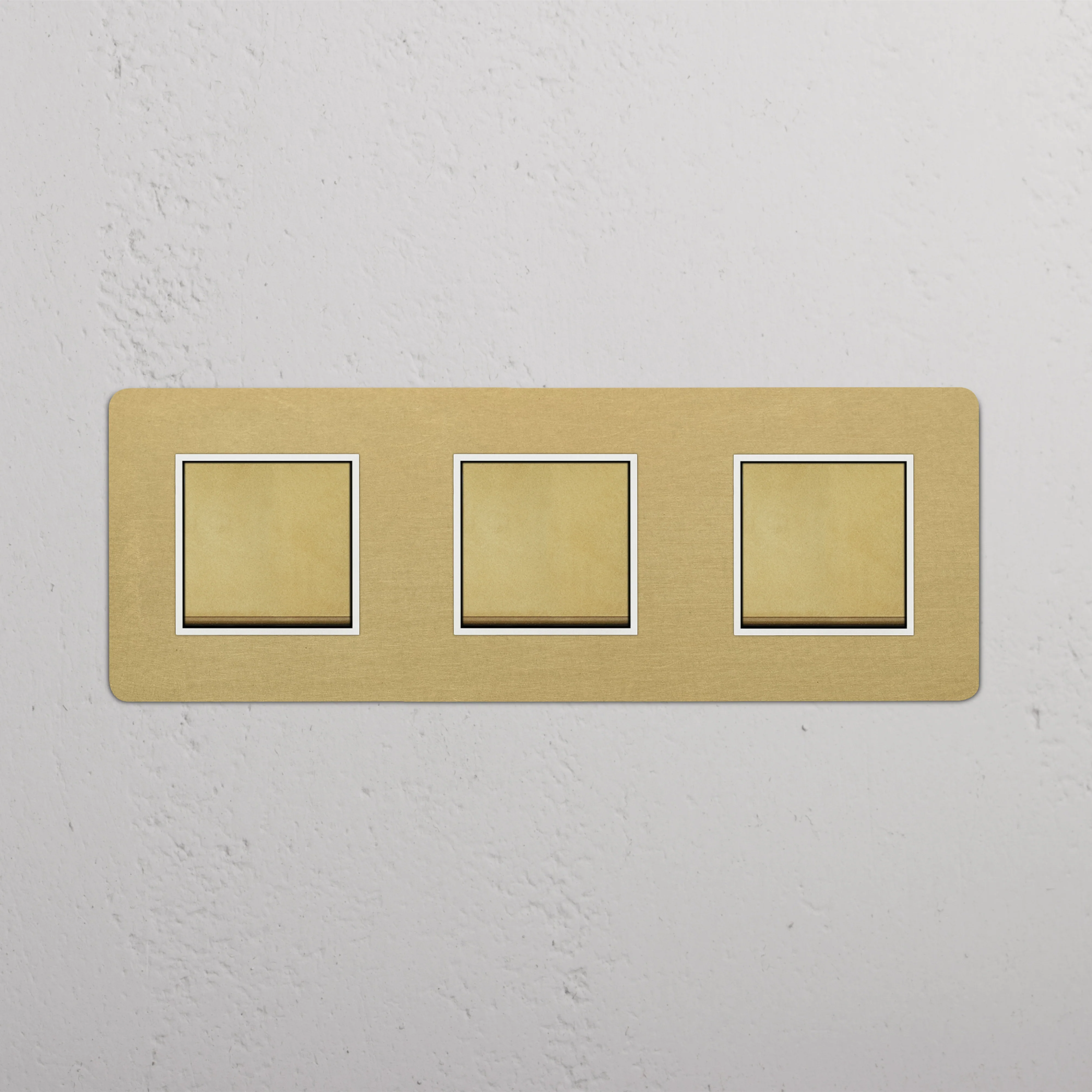 Kew Triple 3x Rocker Switch - Antique Brass | White - Image 2