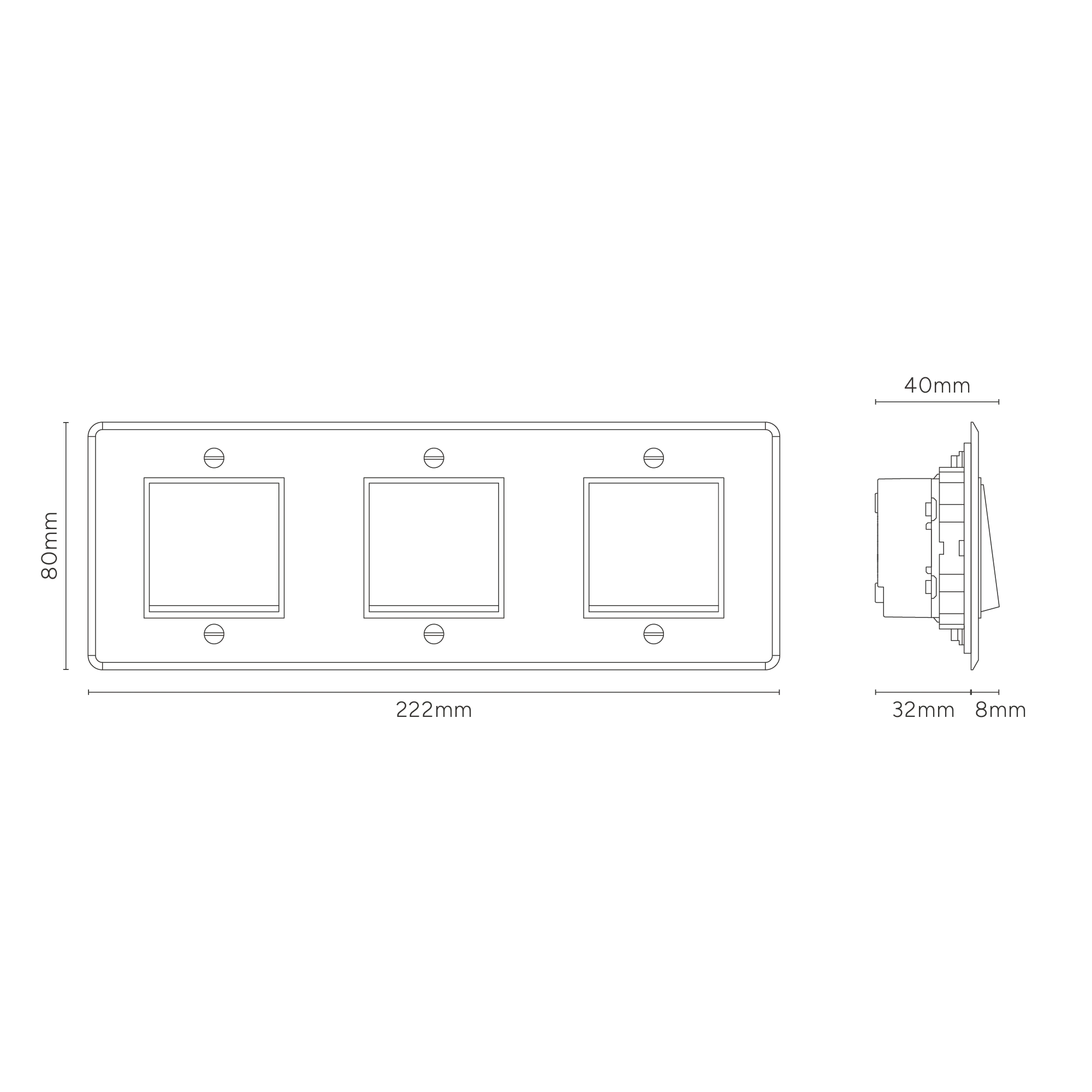 Kew Triple 3x Rocker Switch - Clear Antique Brass | Black - Image 3
