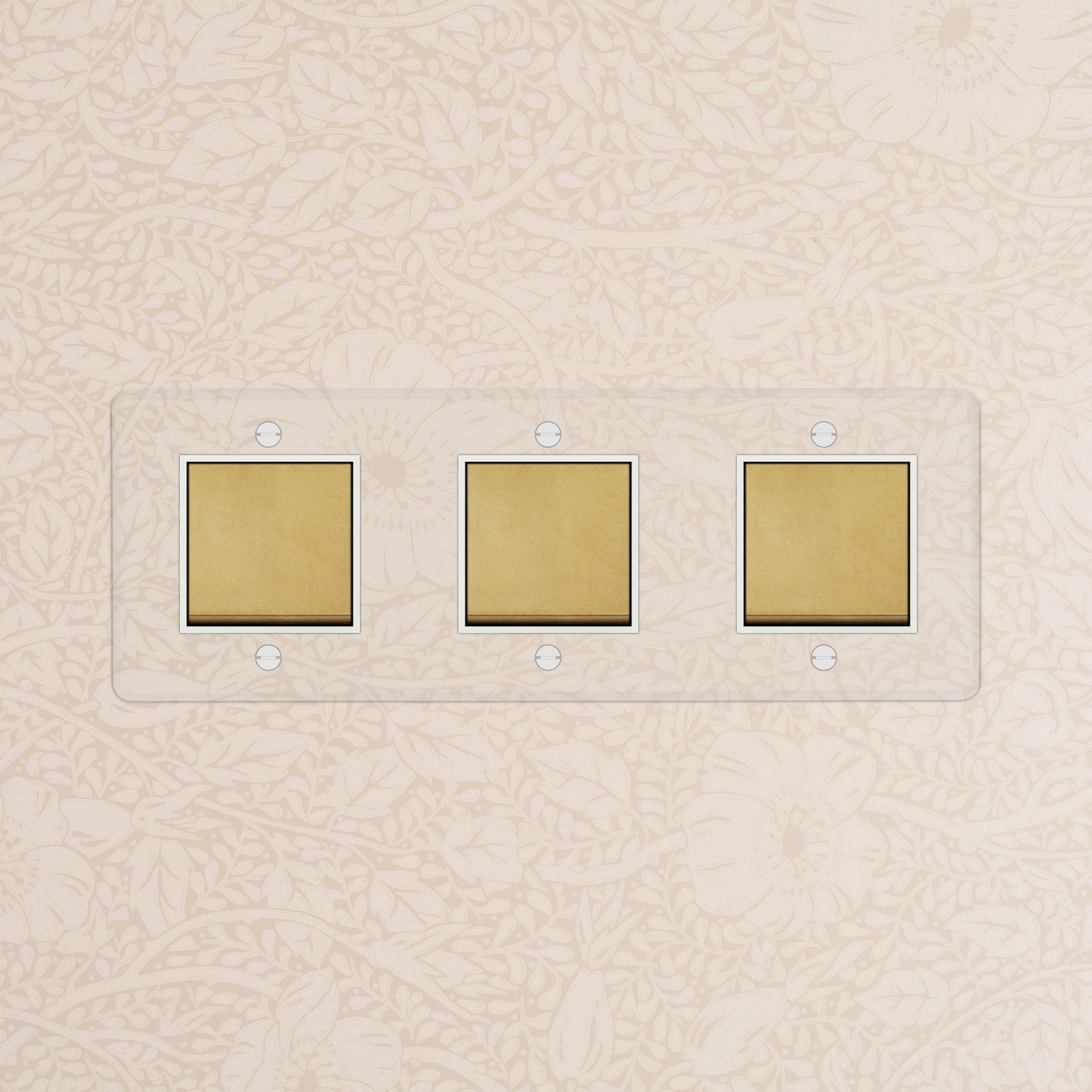 Kew Triple 3x Rocker Switch - Clear Antique Brass | White - Image 2