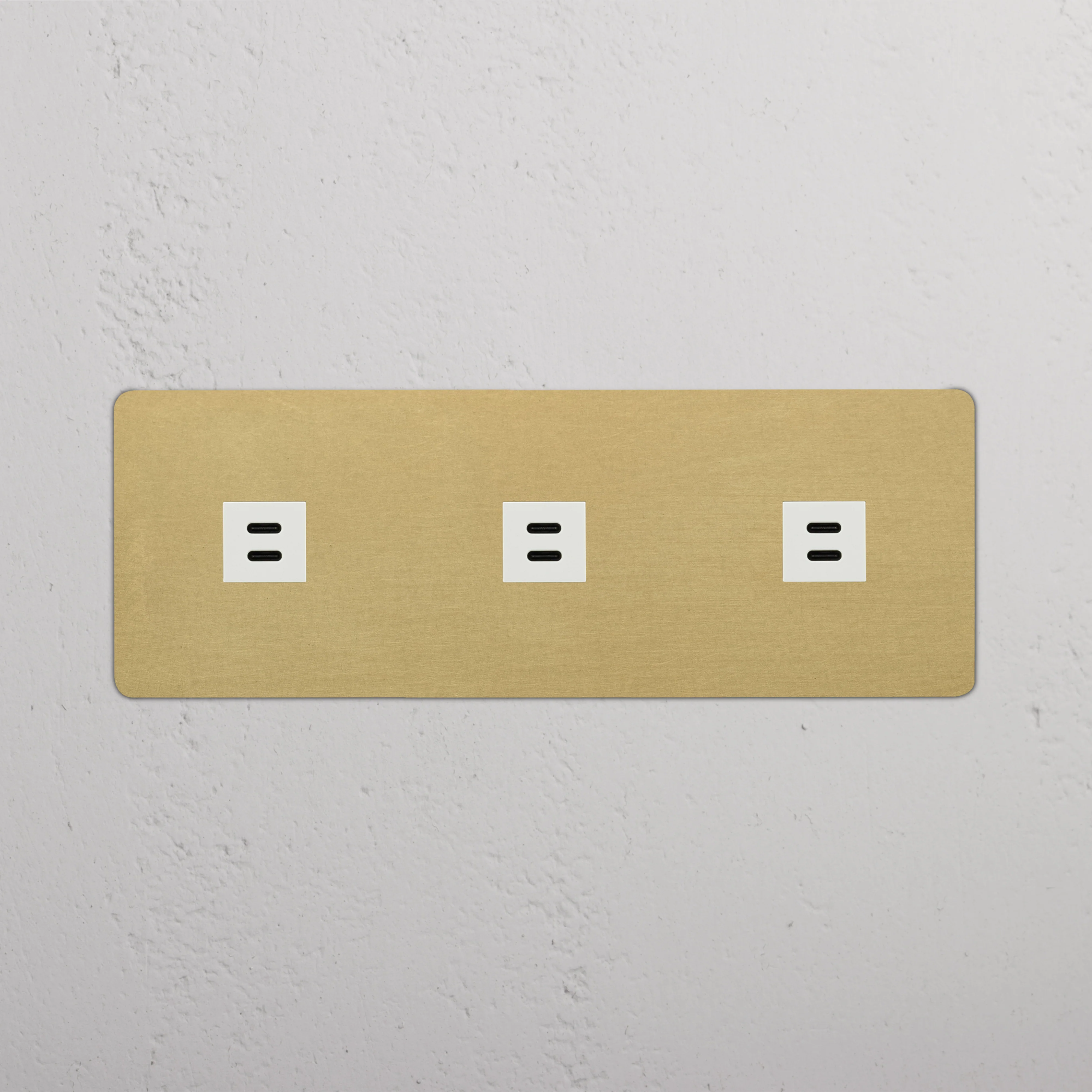 Kew Triple 3x USB-C 30W Socket - Antique Brass | White - Image 2