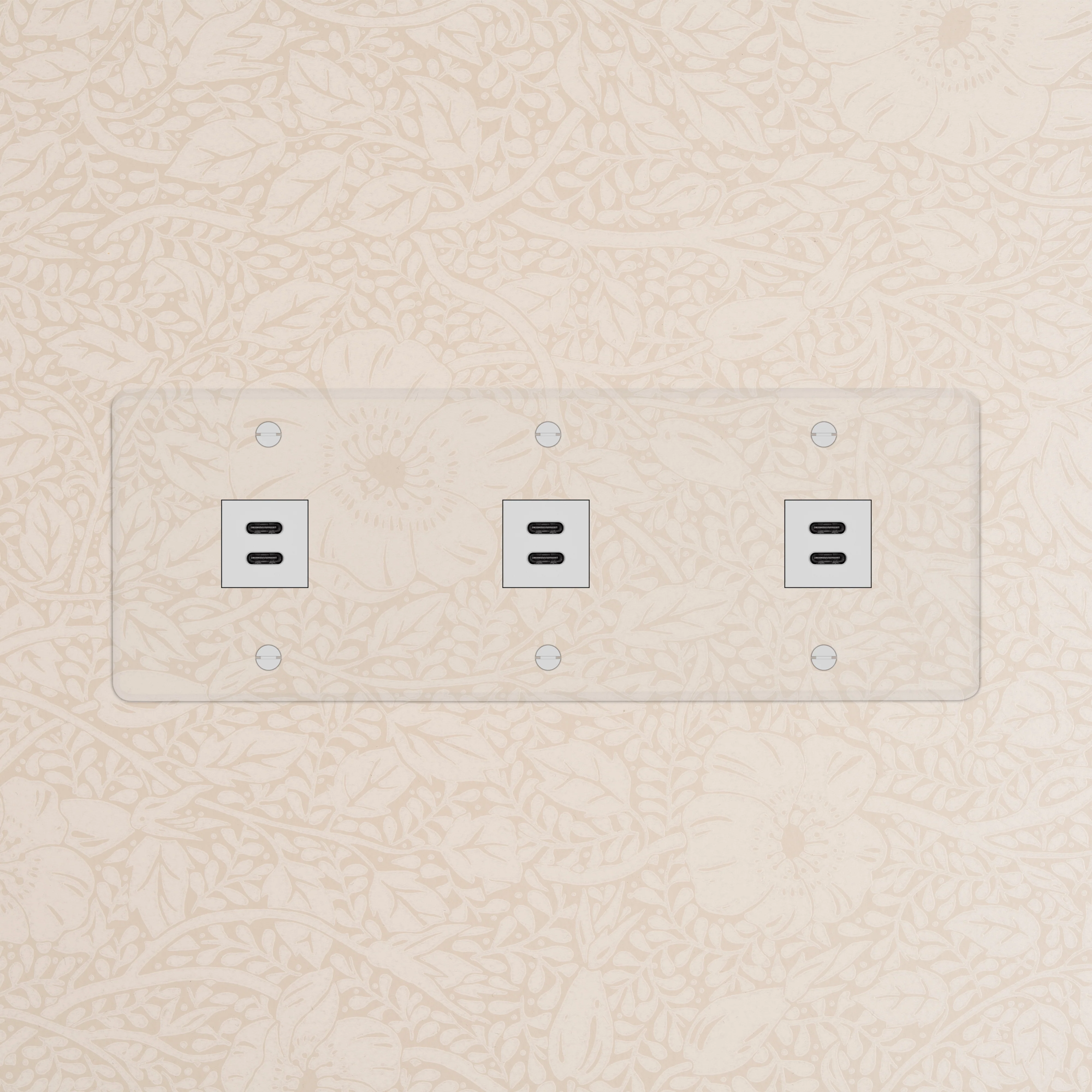 Kew Triple 3x USB-C 30W Socket - Clear | White - Image 2