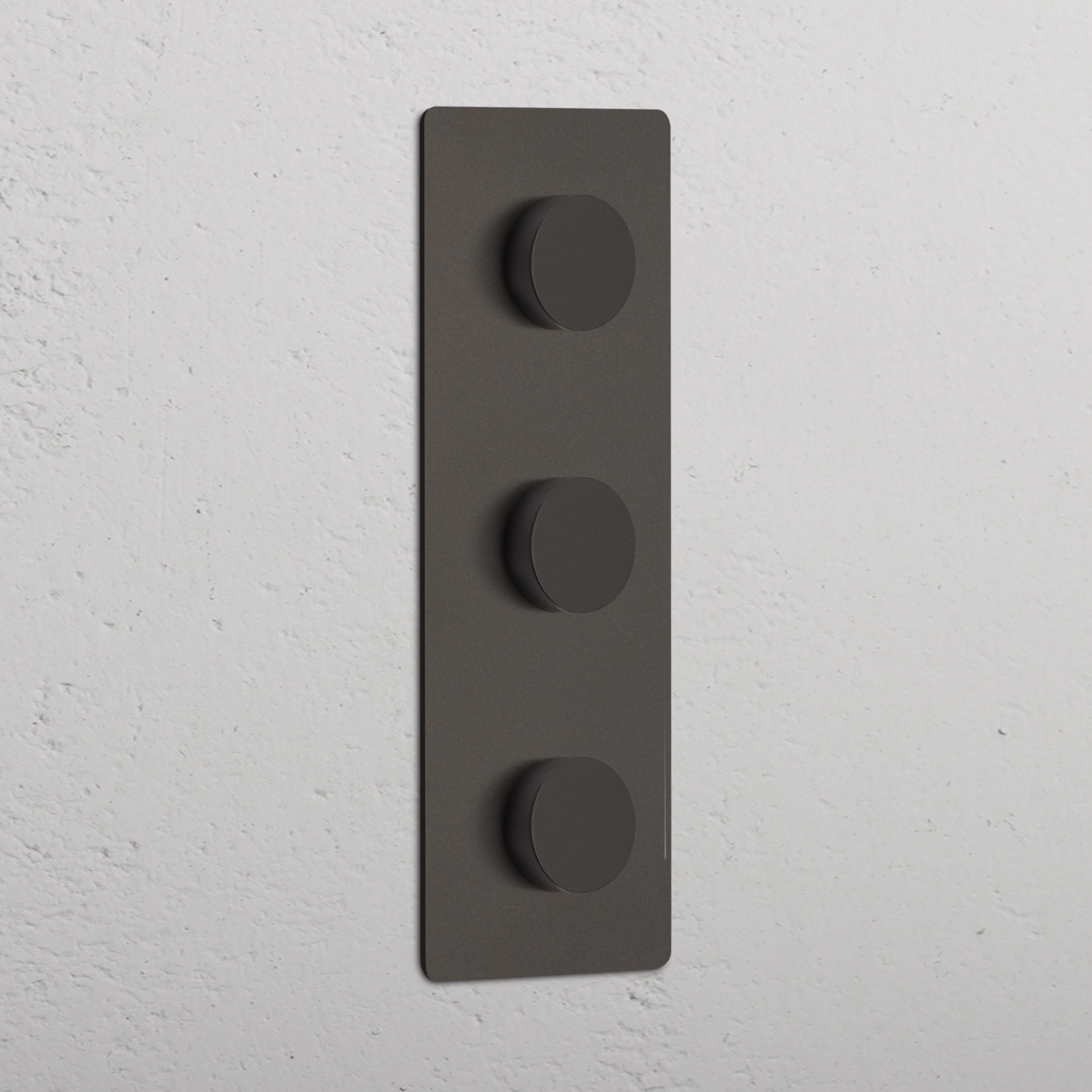 Kew Triple 3x Vertical Dimmer Switch - Bronze