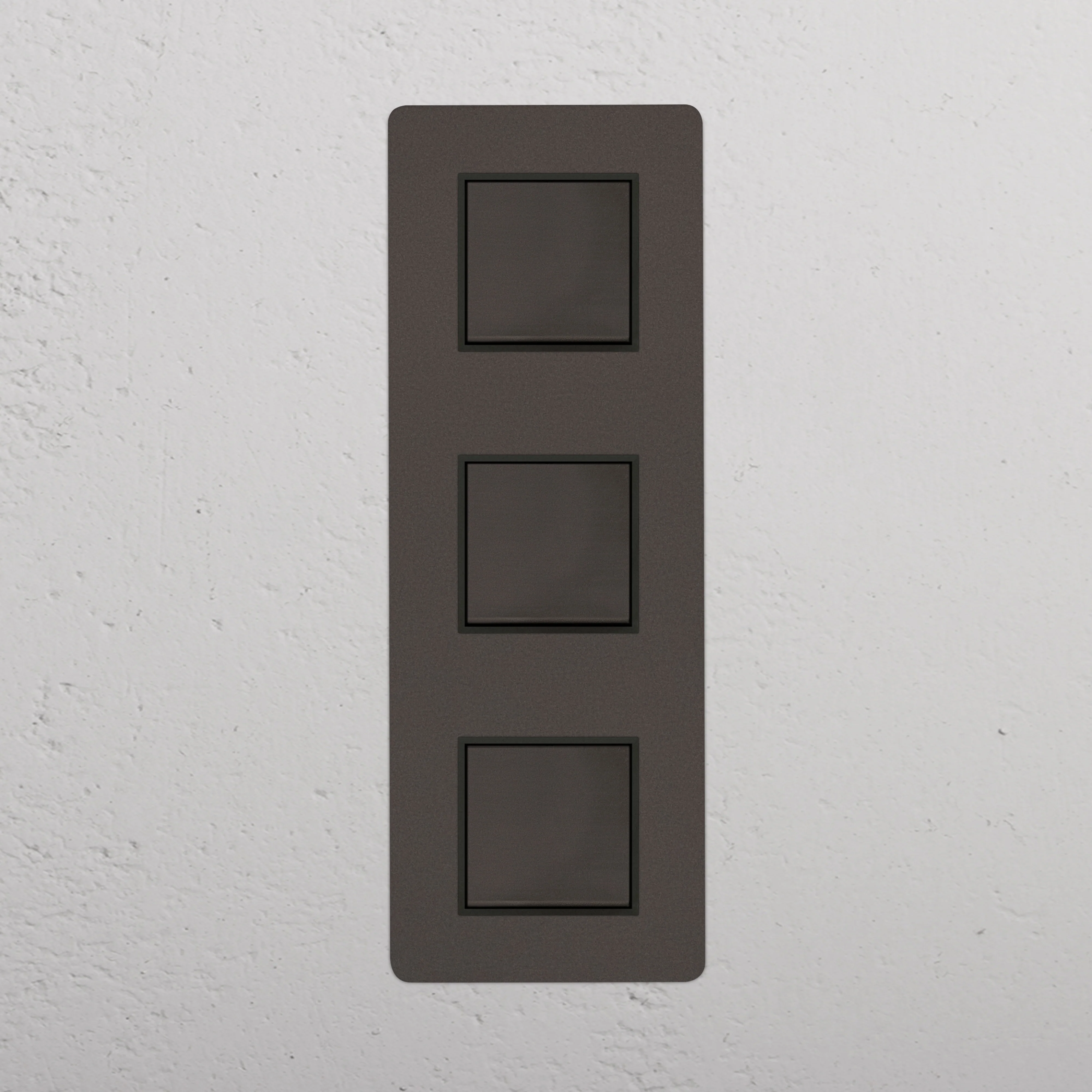 Kew Triple 3x Vertical Rocker Switch - Bronze | Black - Image 2