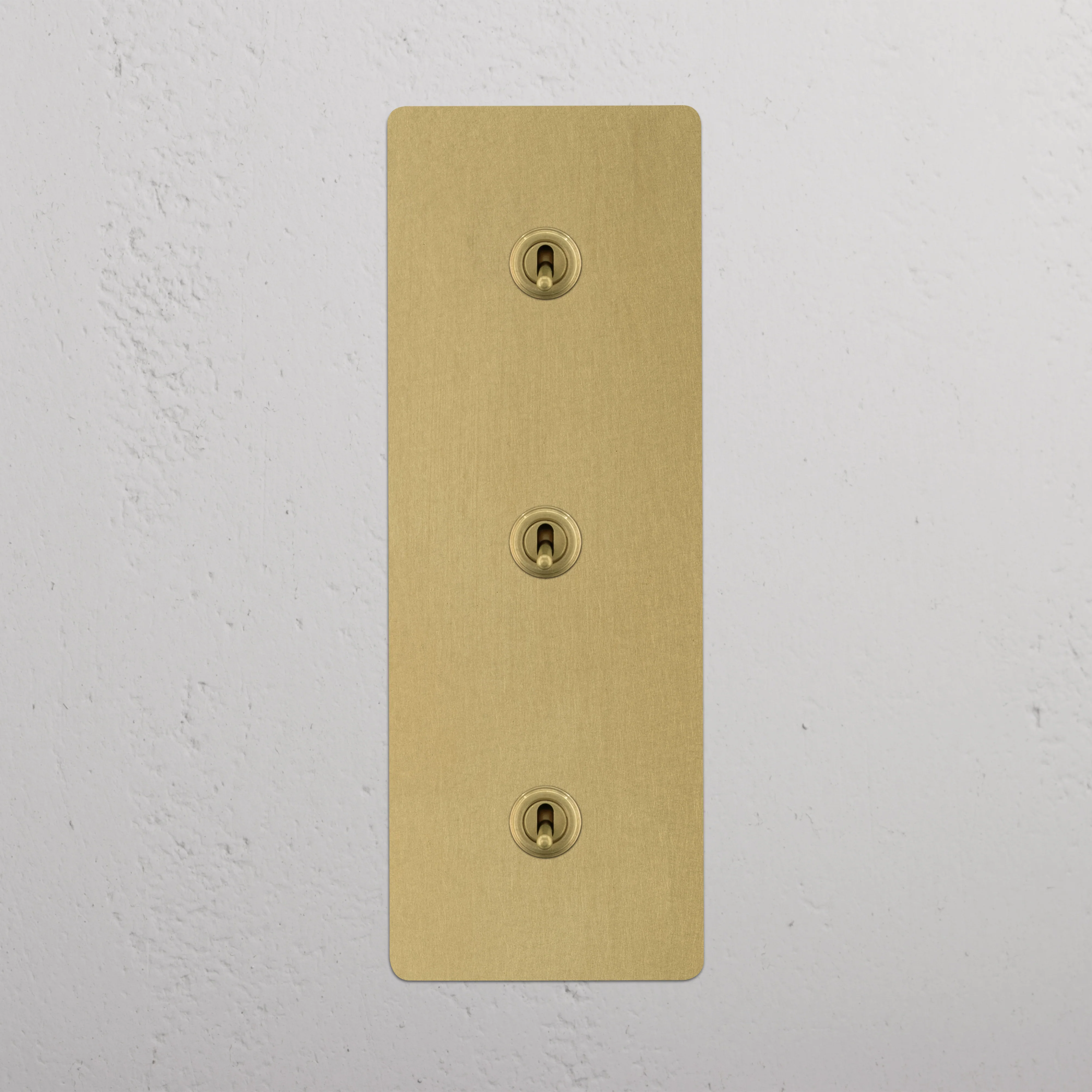 Kew Triple 3x Vertical Toggle Switch - Antique Brass - Image 2