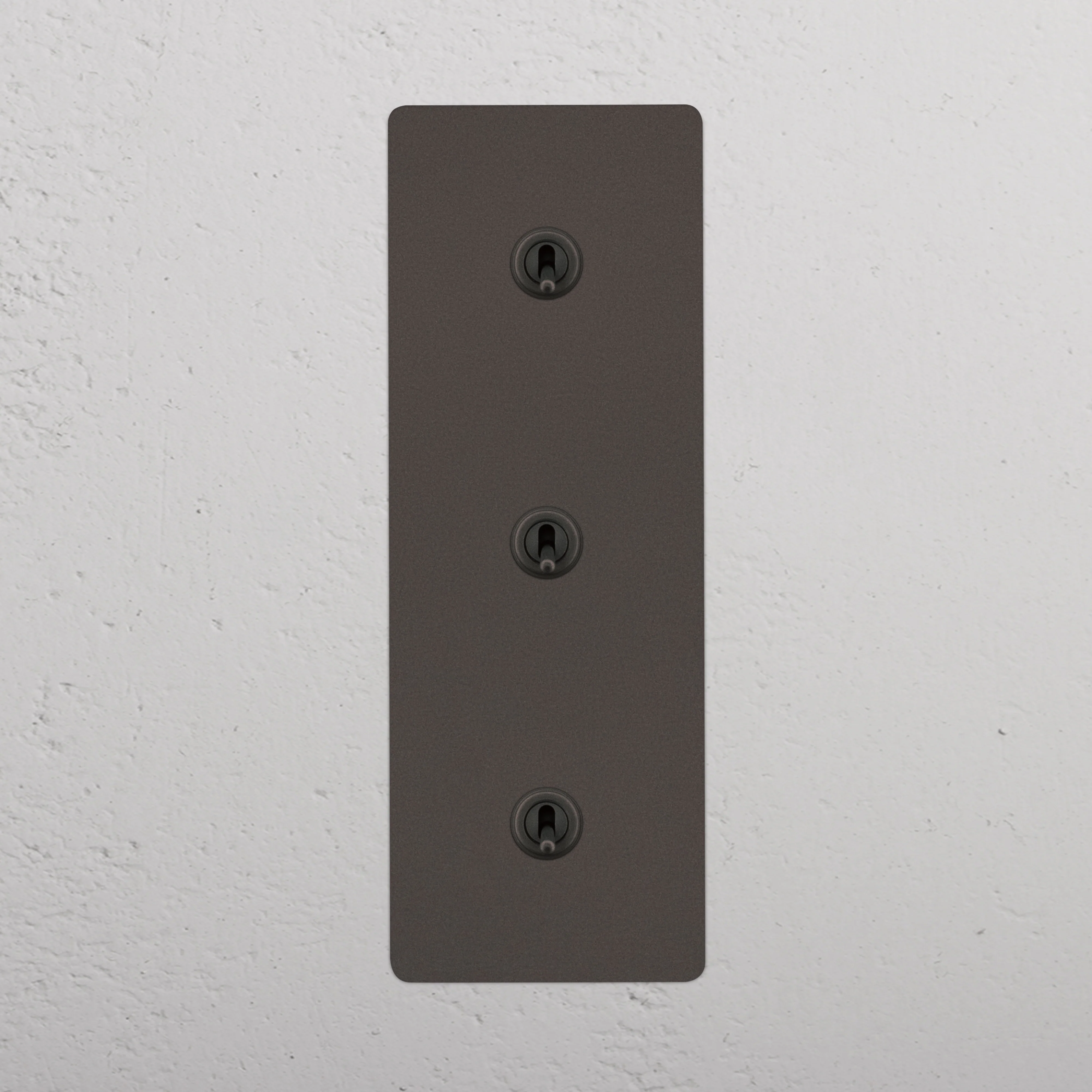 Kew Triple 3x Vertical Toggle Switch - Bronze - Image 2