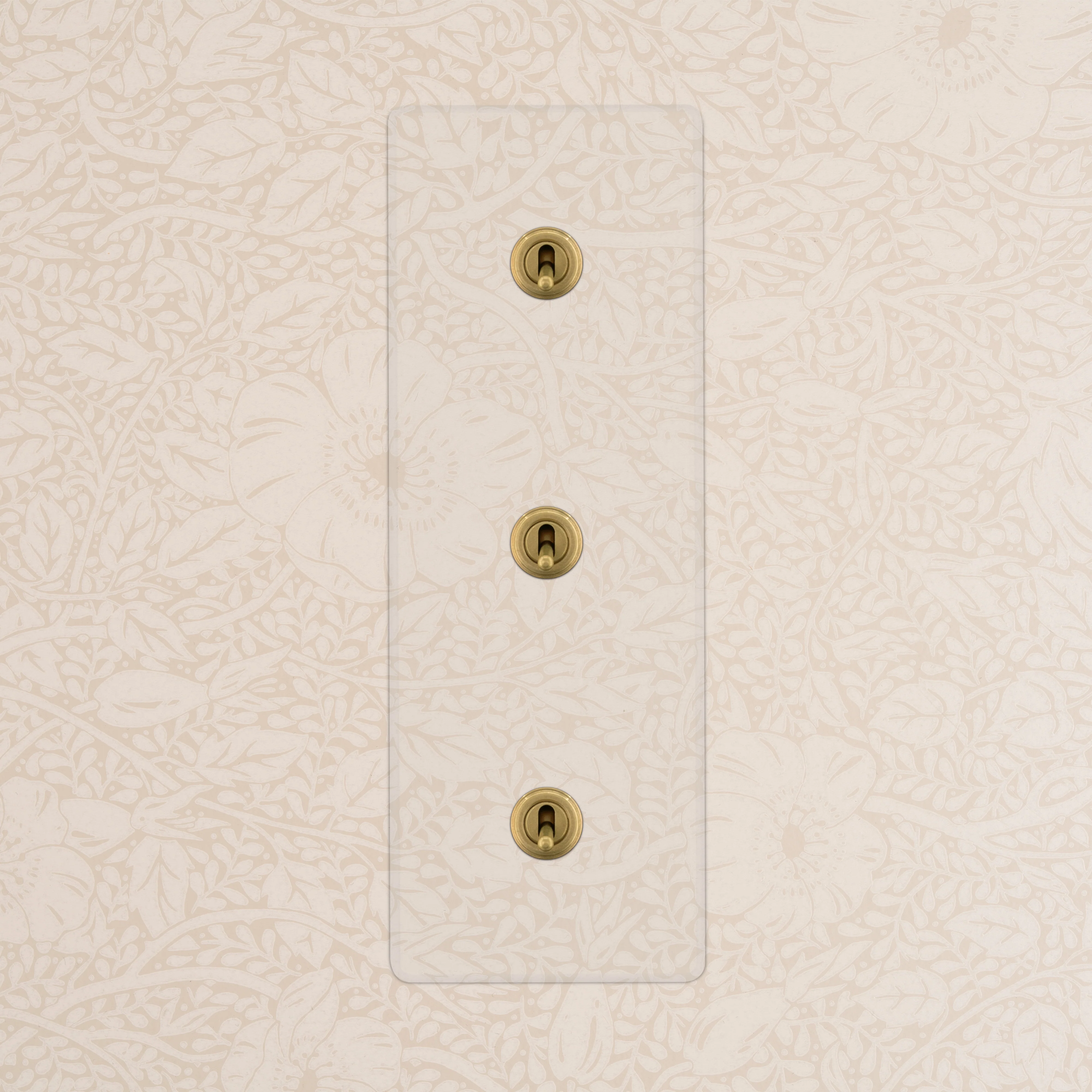 Kew Triple 3x Vertical Toggle Switch - Clear Antique Brass - Image 2