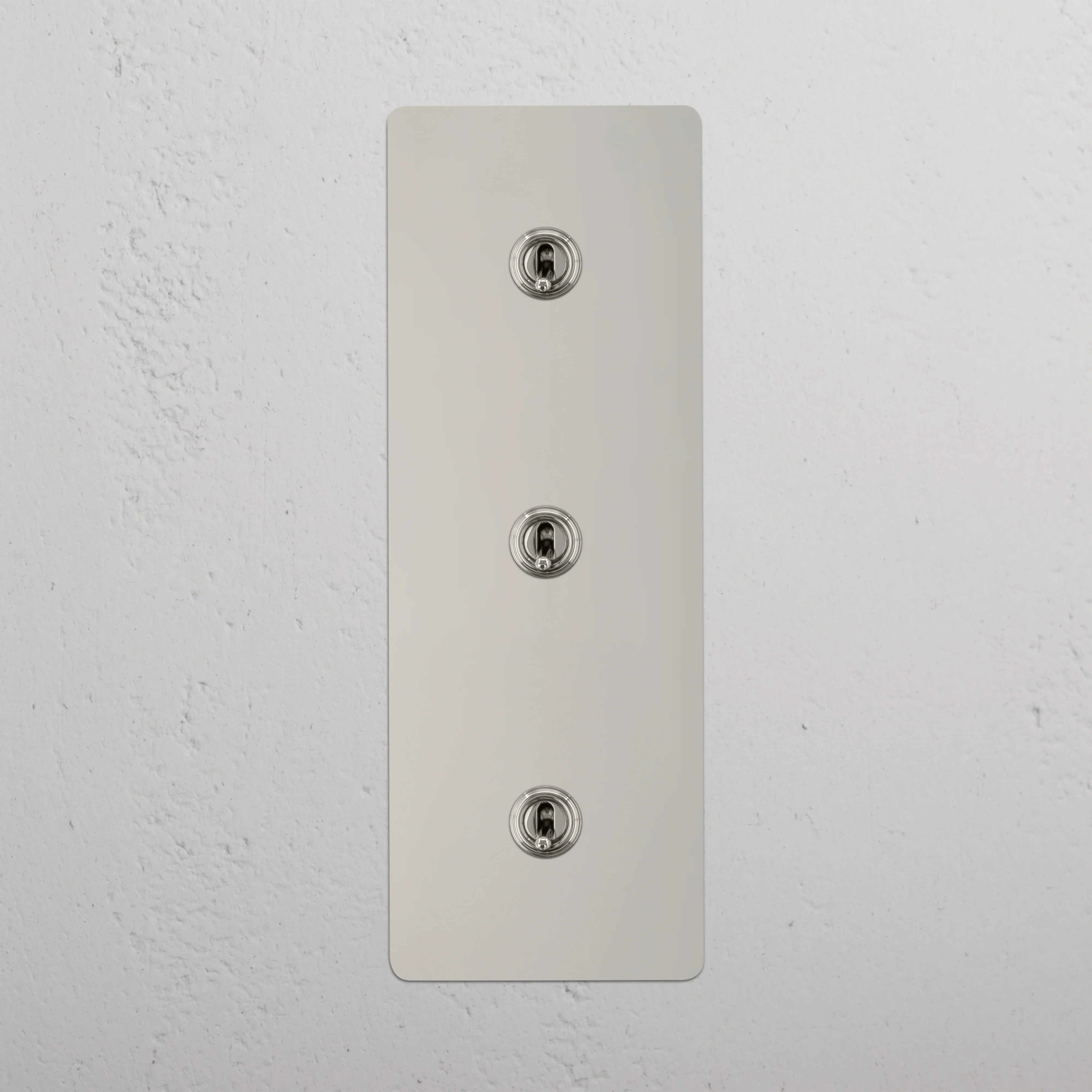 Kew Triple 3x Vertical Toggle Switch - Polished Nickel - Image 2