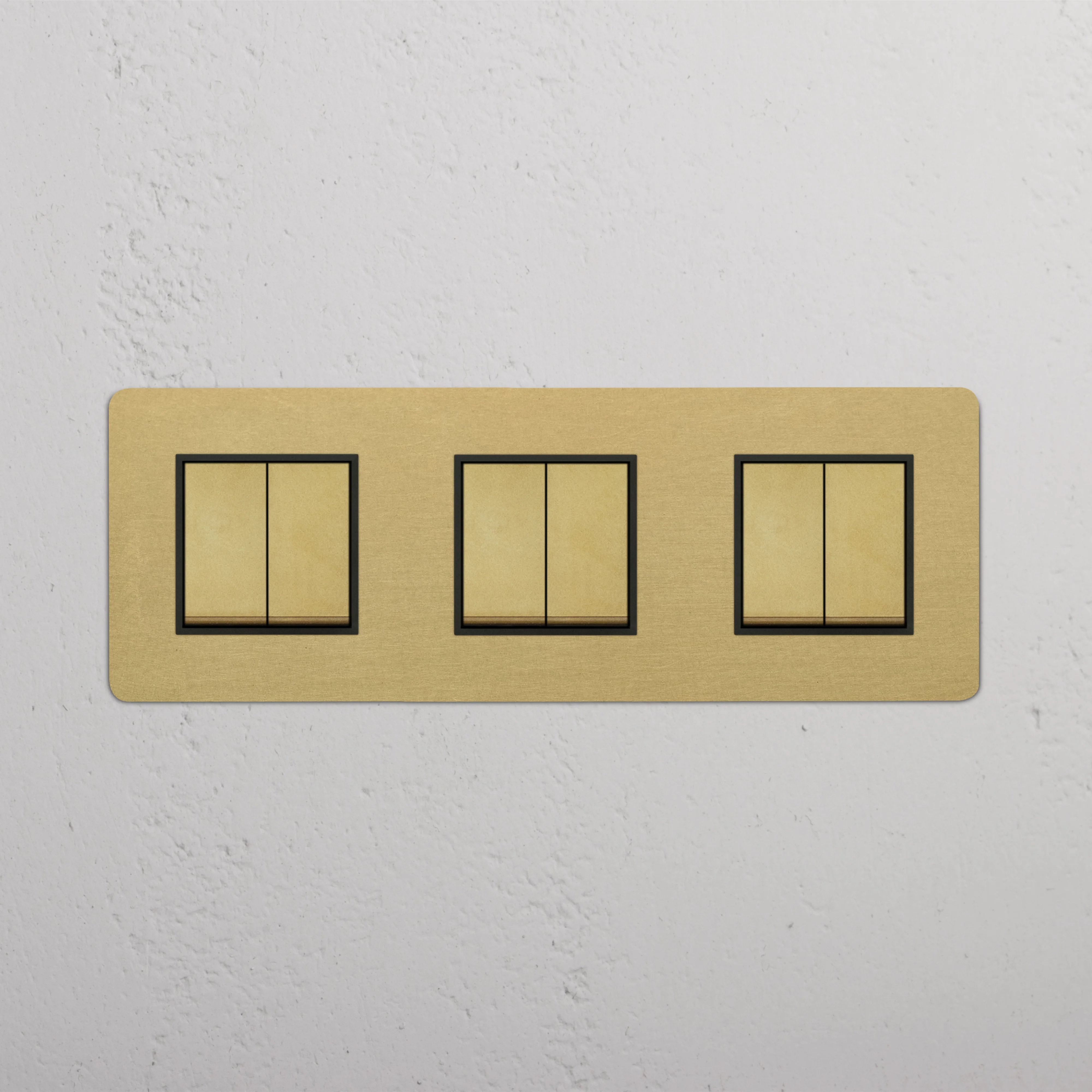 Kew Triple 6x Rocker Switch - Antique Brass | Black - Image 2
