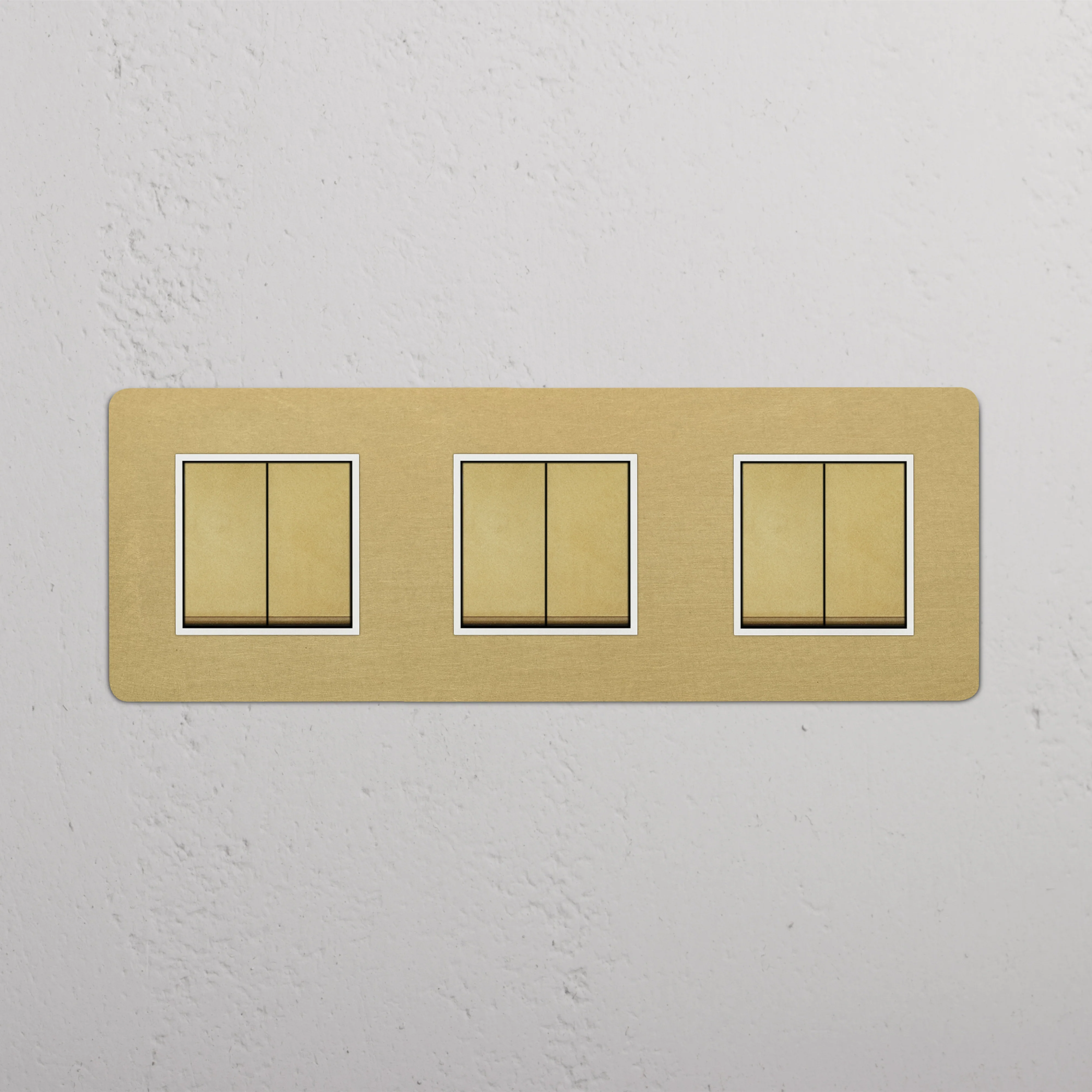 Kew Triple 6x Rocker Switch - Antique Brass | White - Image 2