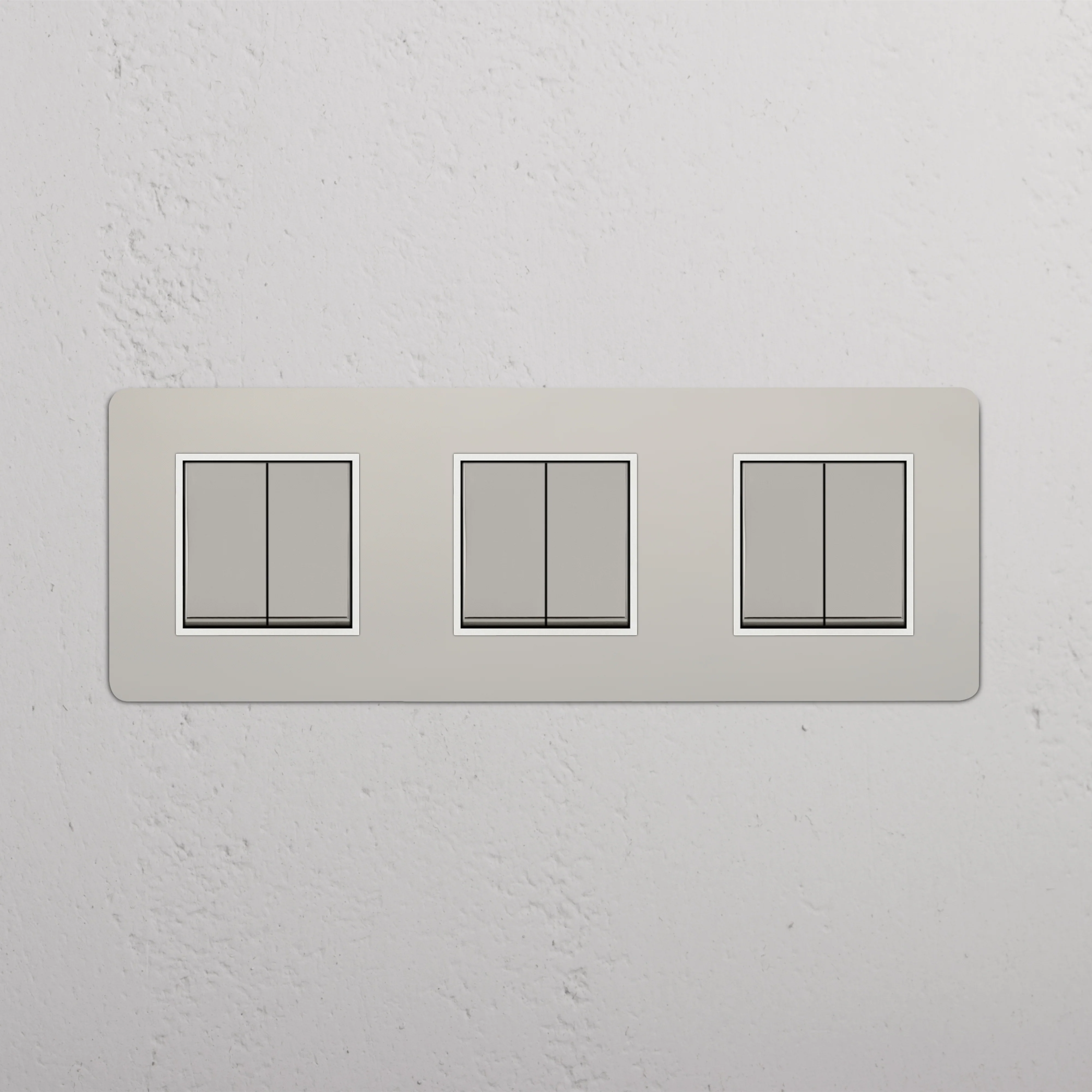 Kew Triple 6x Rocker Switch - Polished Nickel | White - Image 2