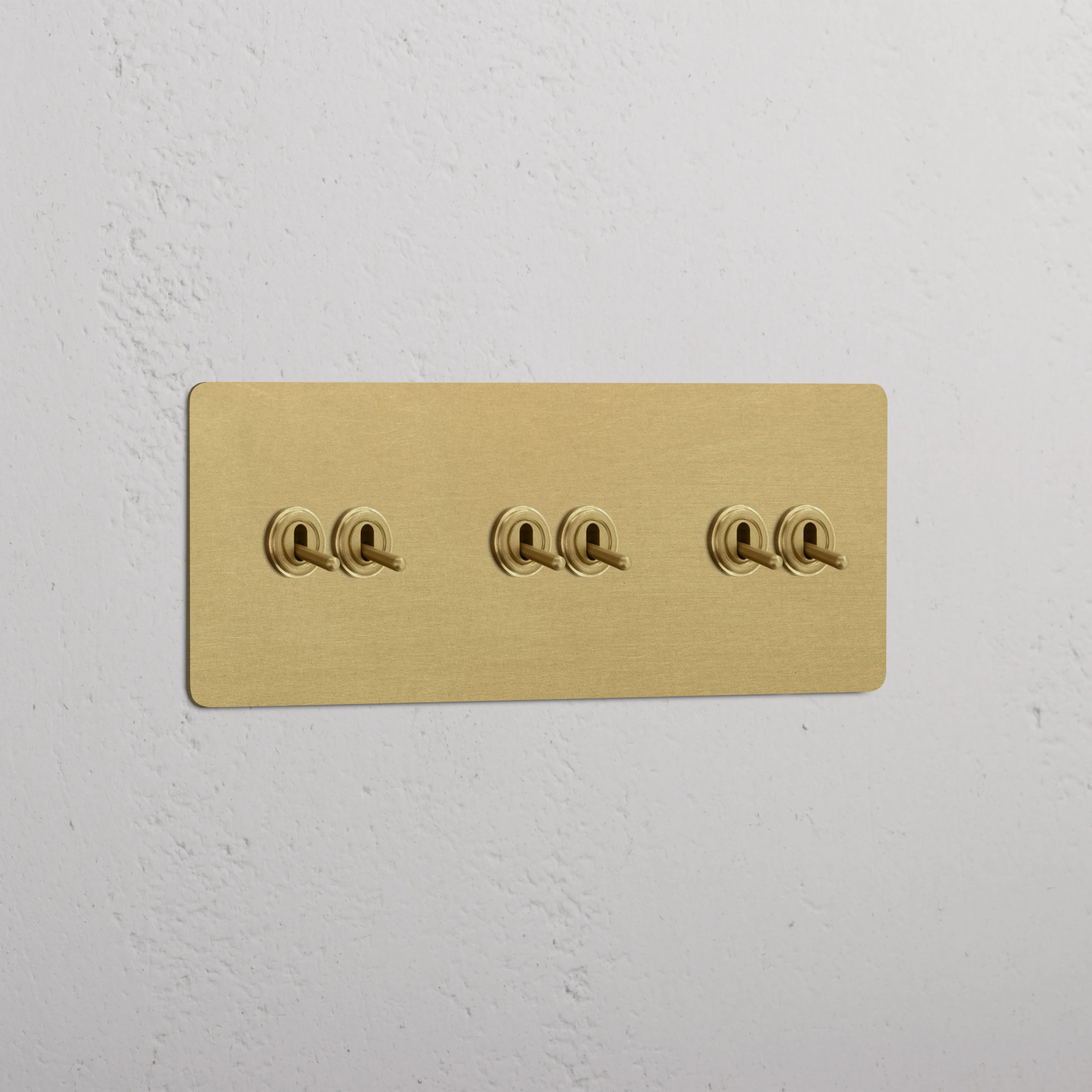 Kew Triple 6x Toggle Switch - Antique Brass