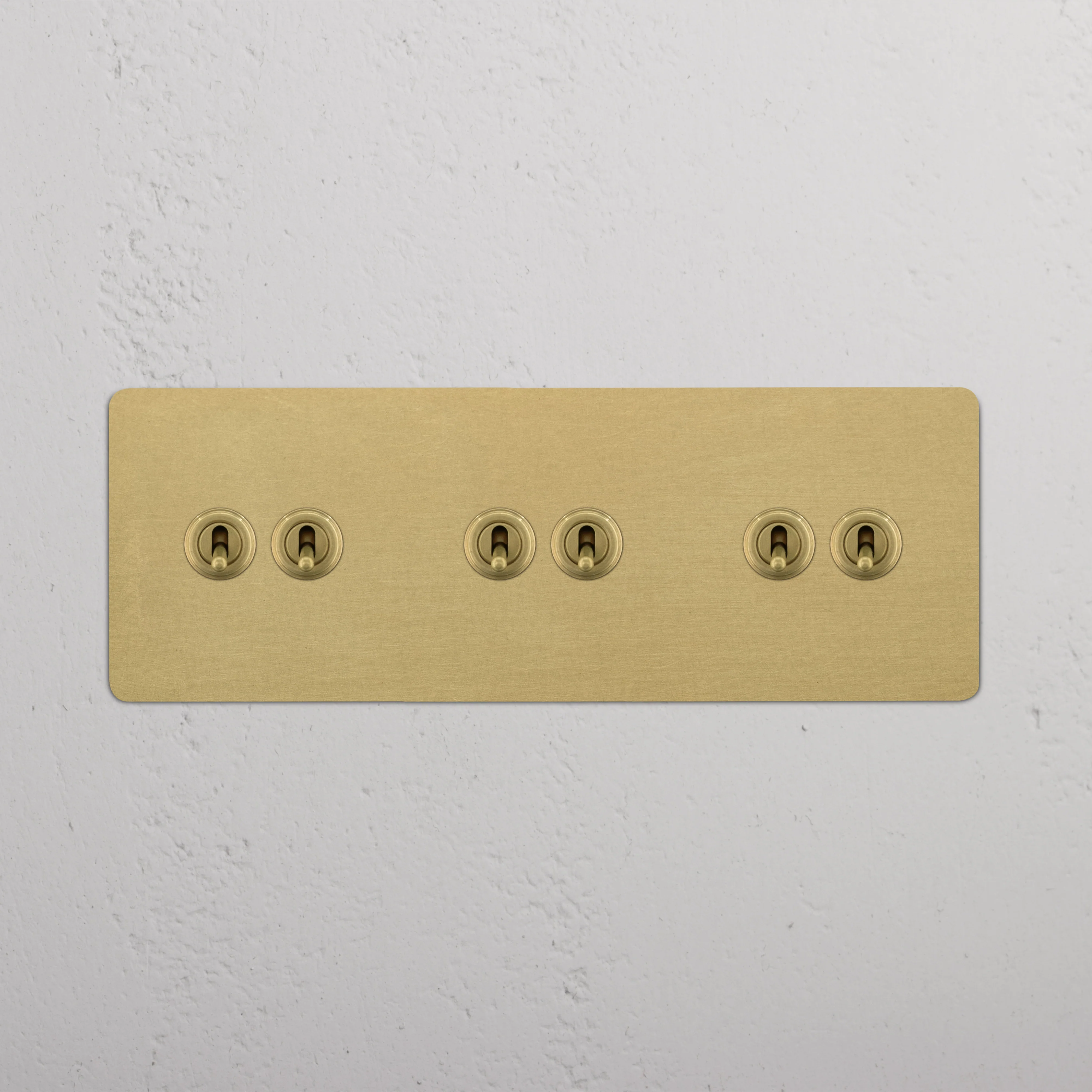 Kew Triple 6x Toggle Switch - Antique Brass - Image 2